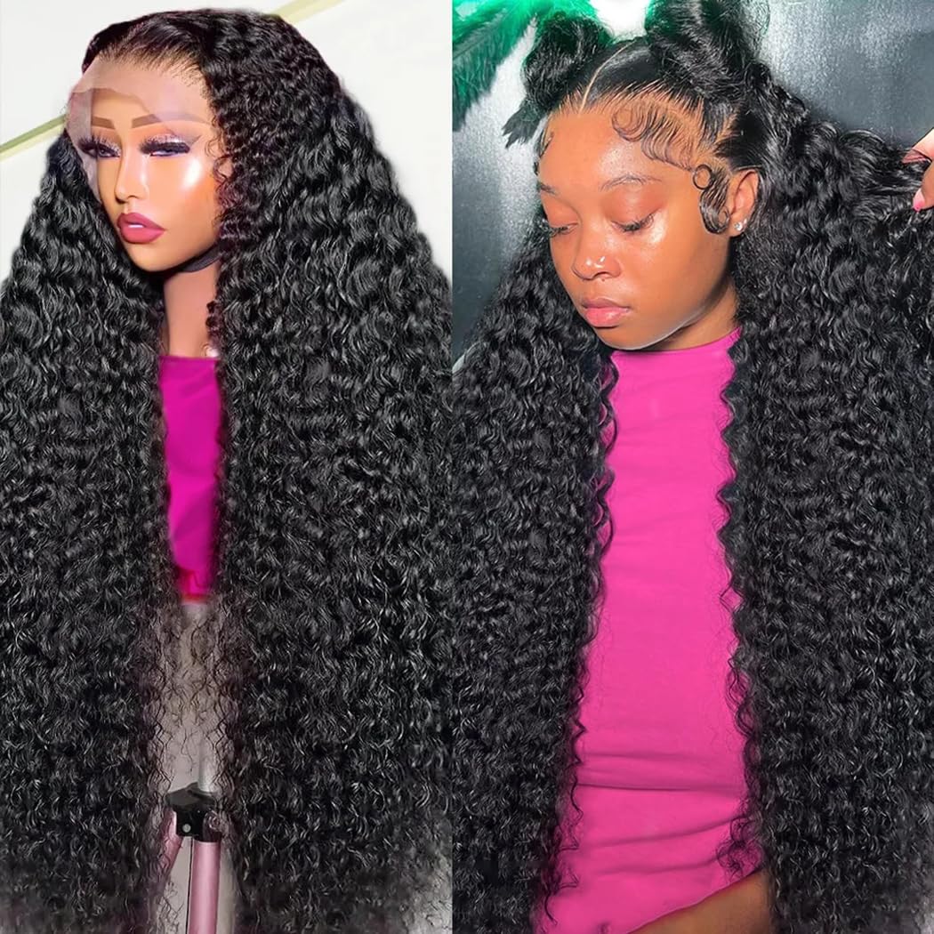 SHOWME 5x5 HD Lace Closure Wig - 30 Inch Brazilian Virgin Human Hair Lace Front Wig with Deep Wave 180% Density - Pre-Plucked Glueless Wig for Black Women - Perfect for Daily Wear, Special Occasions & Protective Styling