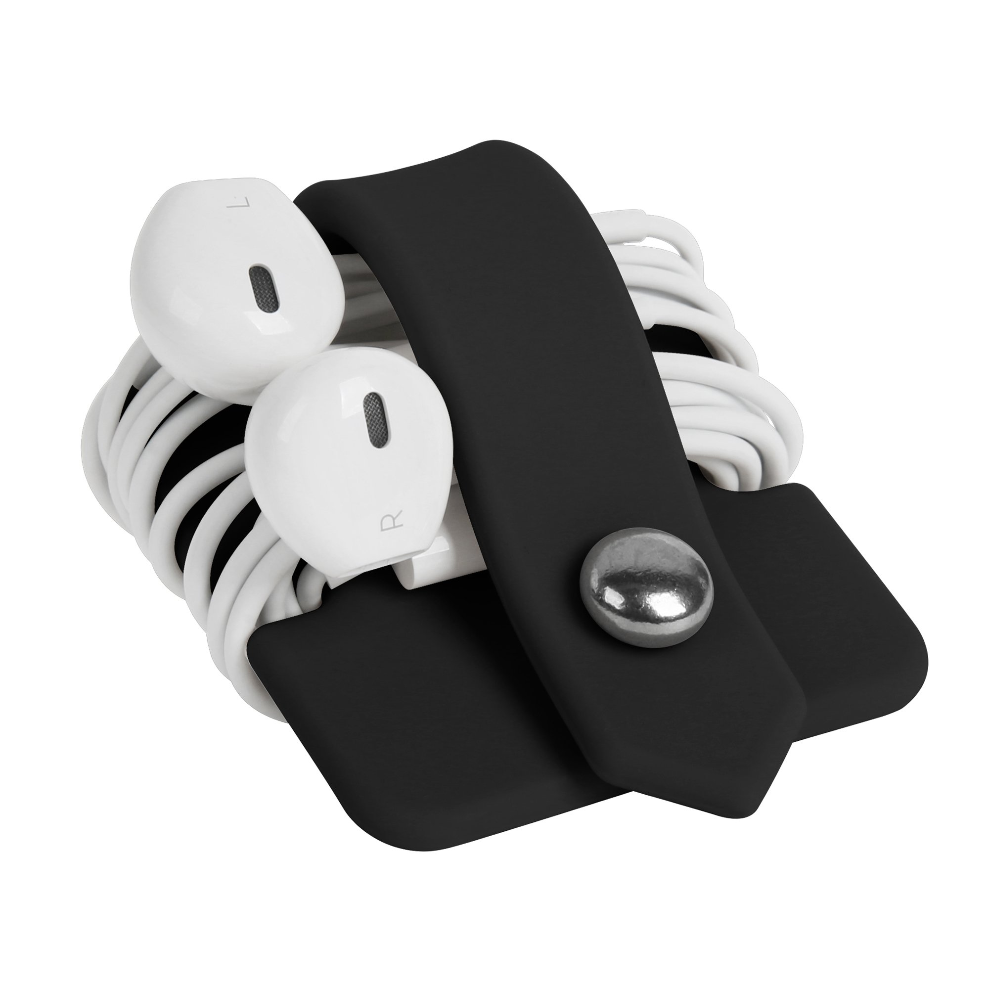 Premium Headphone Case & Cord Organizer - Black Earbuds Holder with Cable Management for Travel, Work & Gym | Compatible with AirPods, Wireless & Wired Headphones