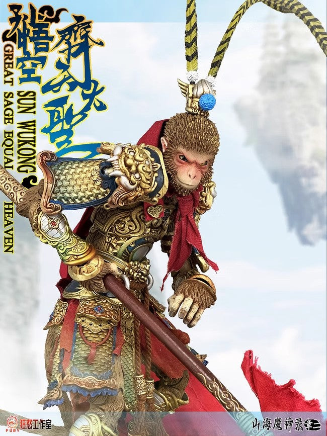 Fury Toys 1/12 Scale 7-inch Sun Wukong Action Figure - Great Sage Equal to Heaven - Collectible Monkey King Model for Display & Cosplay