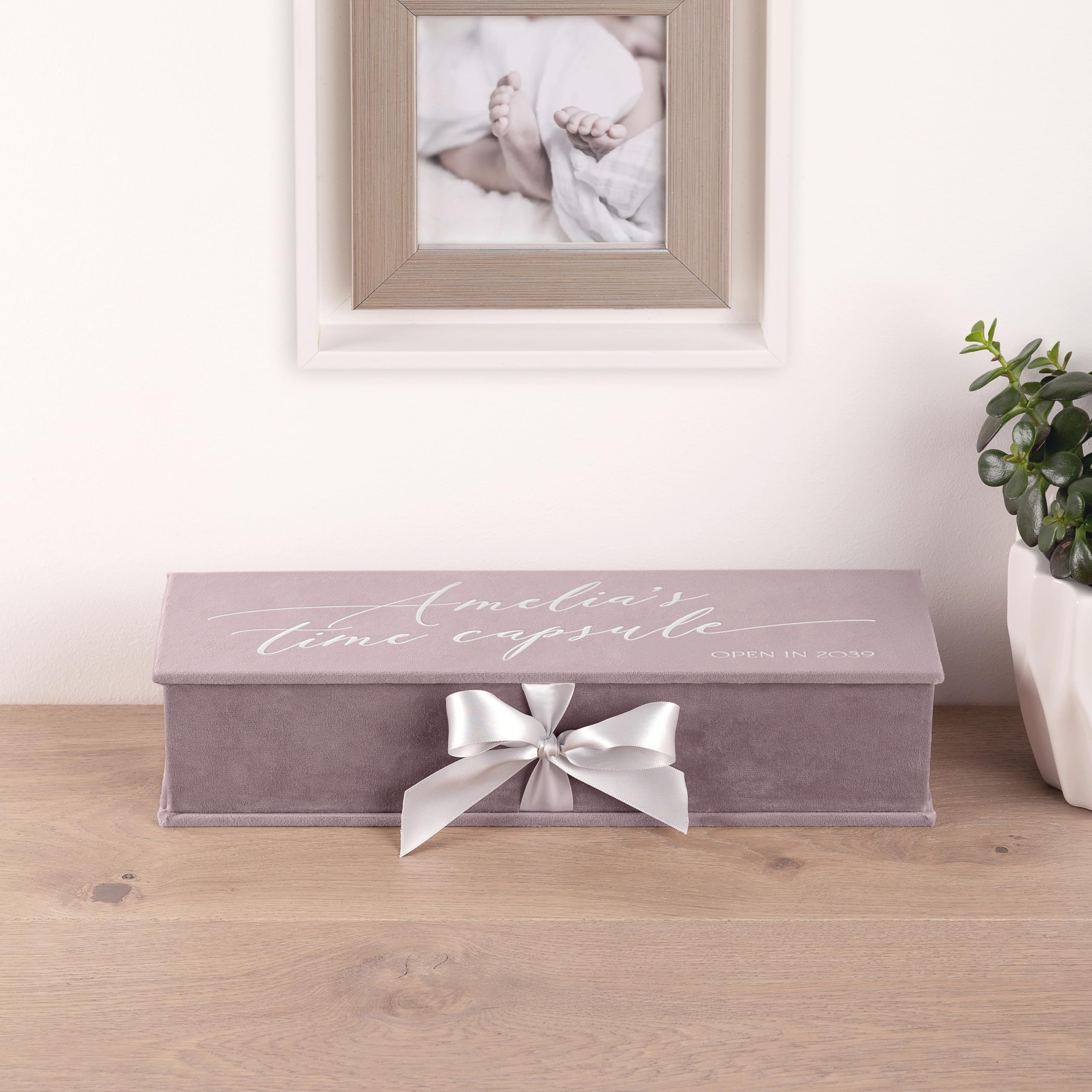Velvet Photo Storage Box for 4x6, 5x7, 8x10 Photos | Wedding Anniversary Keepsake Gift Box for Couples | Elegant Memory Box with Ribbon Bow | Perfect for Photo Albums, Wedding Favors, and Special Occasion Gifts