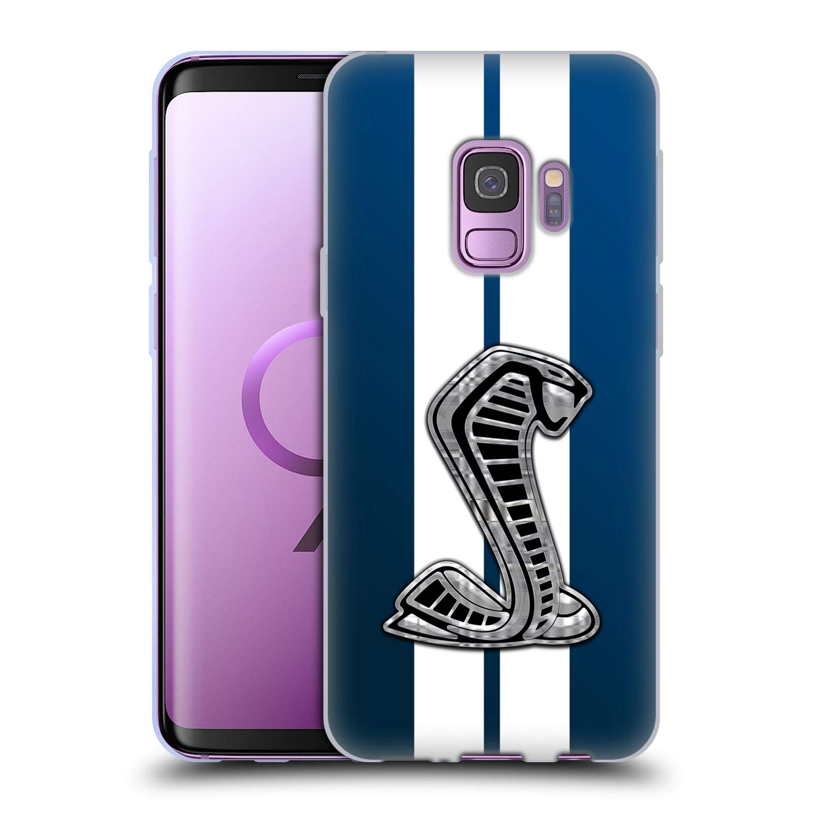 Head Case Designs Officially Licensed Ford Mustang Cobra Gel Case for Samsung Galaxy S9 - Durable Protection with Stripes & Logos, Perfect for Racing Fans & Car Enthusiasts