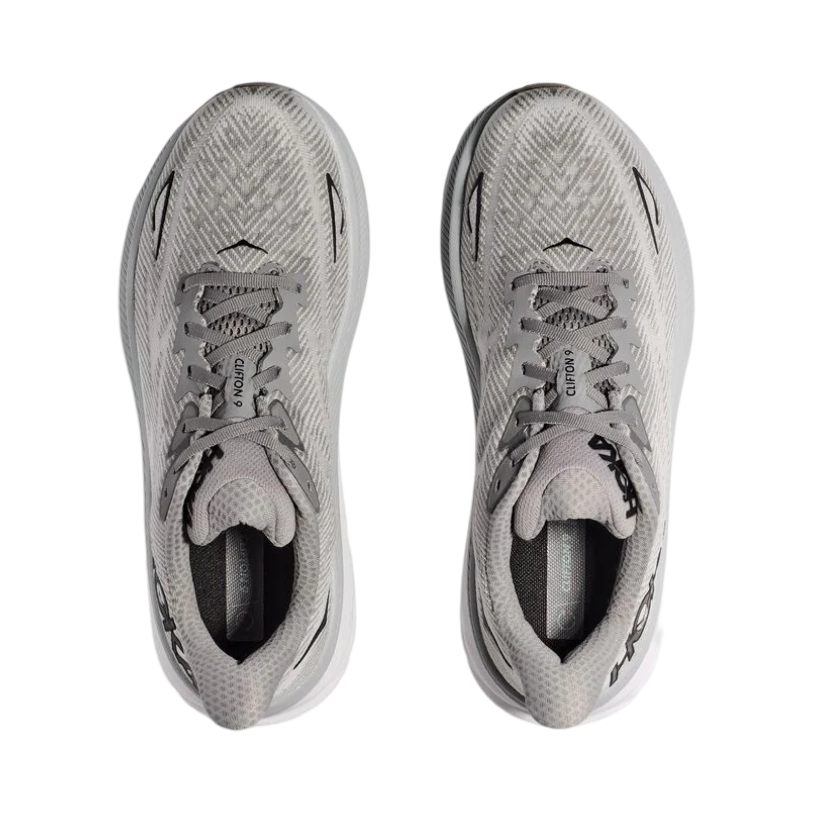 Hoka Clifton 9 Wide Men's Running Shoes - D Width in Harbor Mist Grey/Black/White - Perfect for Road Running & Daily Comfort