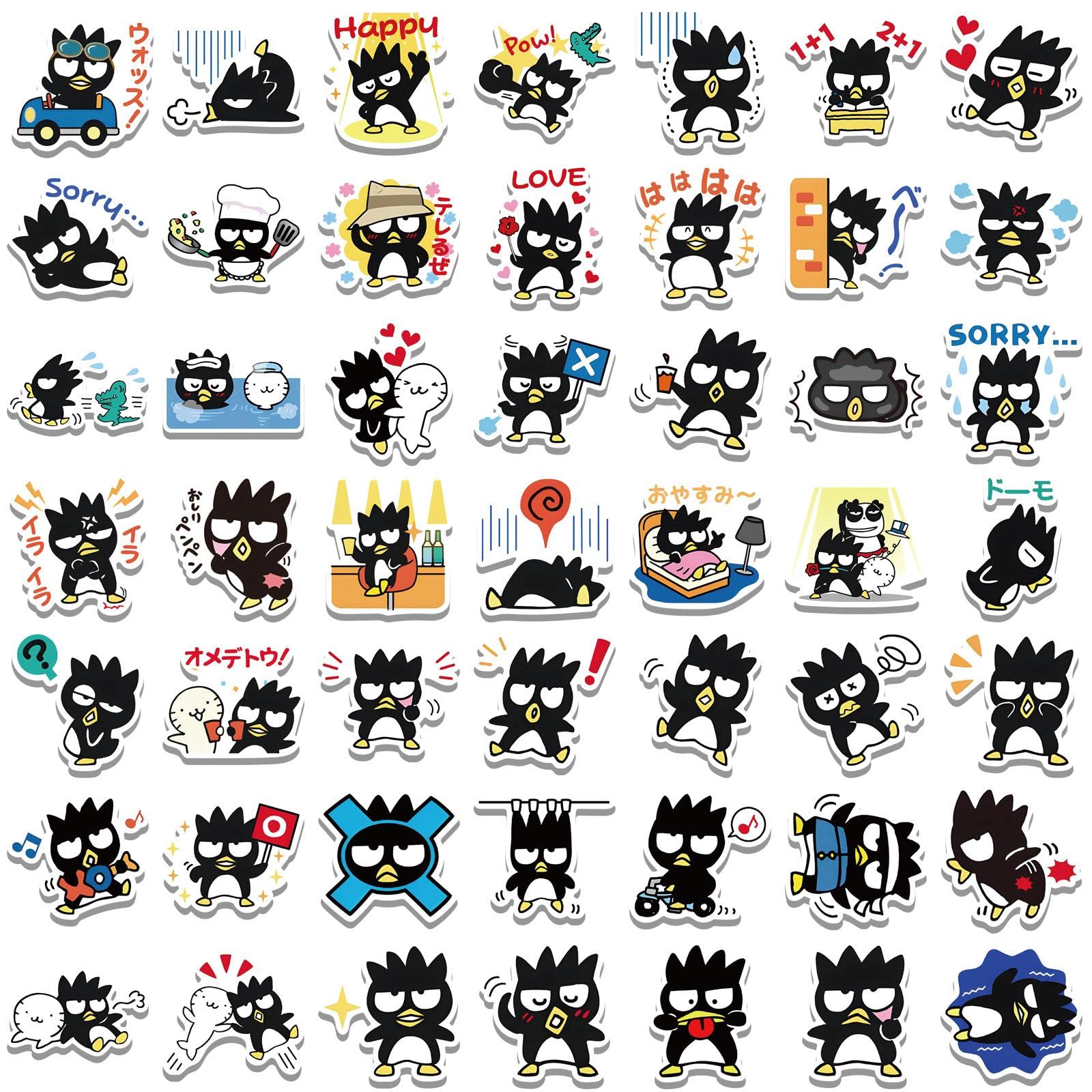 100pcs Badtz-Maru Stickers - Cute Cartoon Penguin Vinyl Decals for Kids, Waterproof Aesthetic Stickers for Laptops, Water Bottles, Luggage, Skateboards & Scrapbooking - Perfect for DIY Crafts, School Supplies & Gift Giving