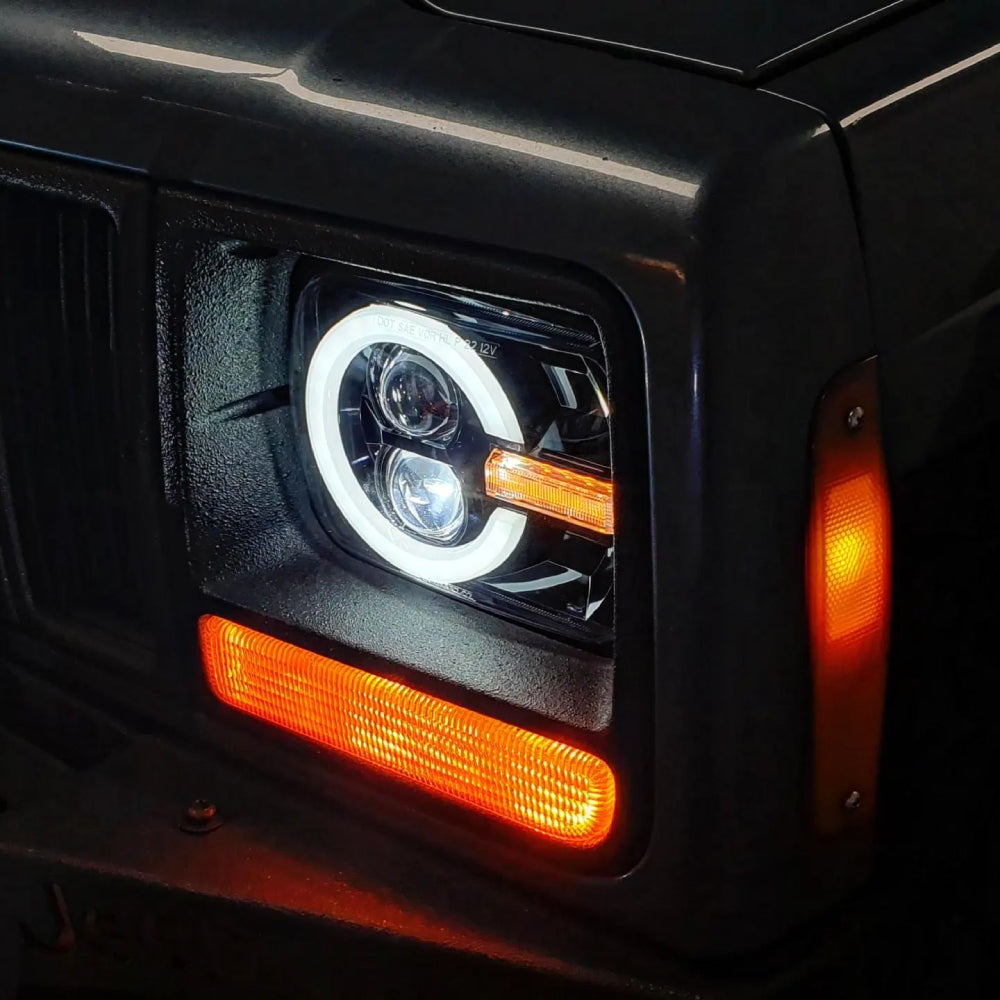 LOYO 5x7 Inch LED Headlights with DRL & Turn Signal for Jeep Wrangler YJ Cherokee XJ Trucks - High Performance Off-Road Lighting for Night Driving & Adventure
