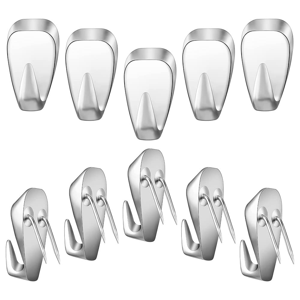 10 Pcs Heavy Duty Cubicle Hooks - Silver Fabric Panel Wall Hooks & Cubicle Clips for Office, Home & Kitchen (40 Lbs Capacity) - Perfect for Hanging Pictures, Decorations & Supplies on Fabric Walls & Bulletin Boards
