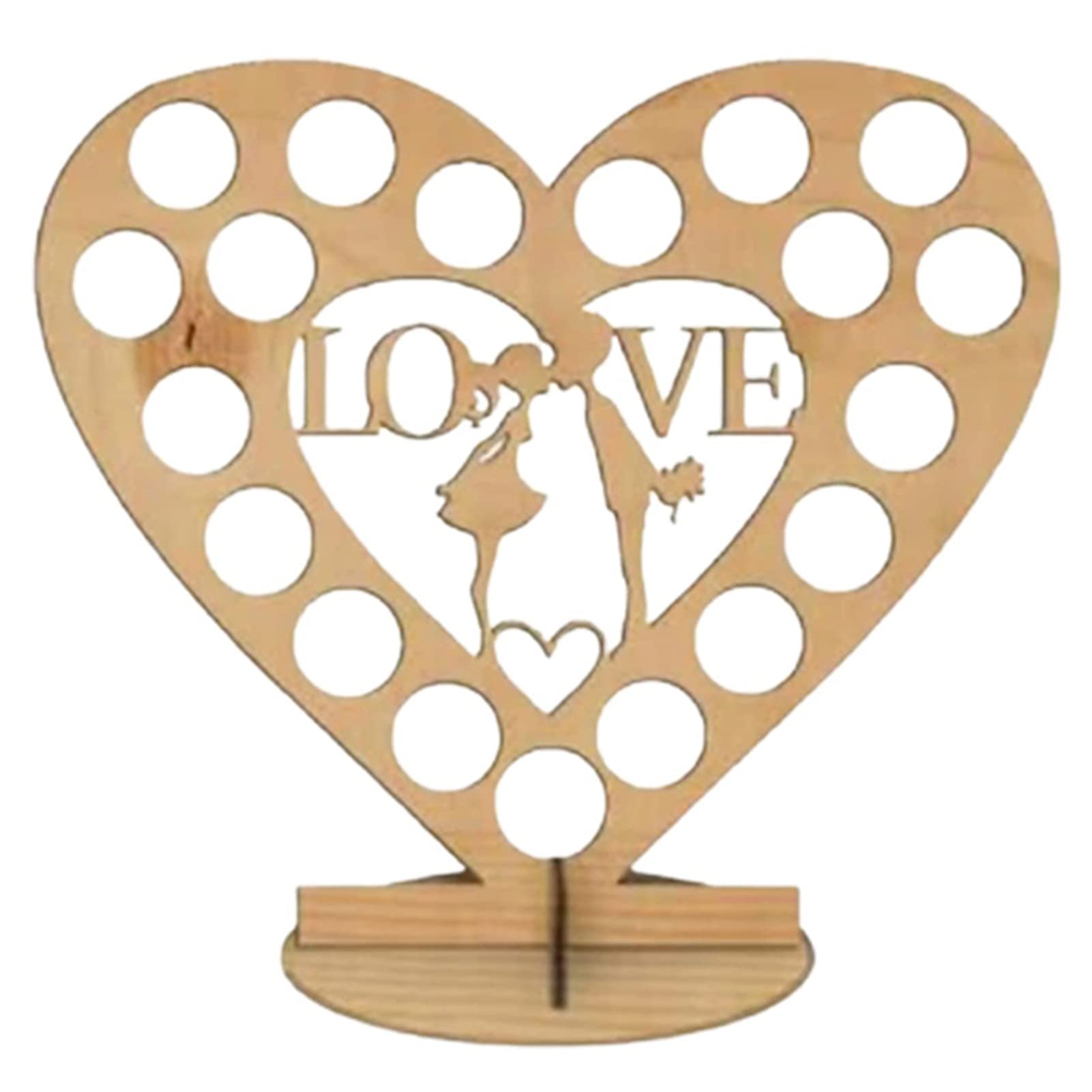 VALINK Wooden Chocolate Display Stand - Heart Shaped Candy Rack for Wedding, Party & Holiday Decor - Perfect for Valentine's Day, Christmas Advent Calendar & Romantic Gift Displays