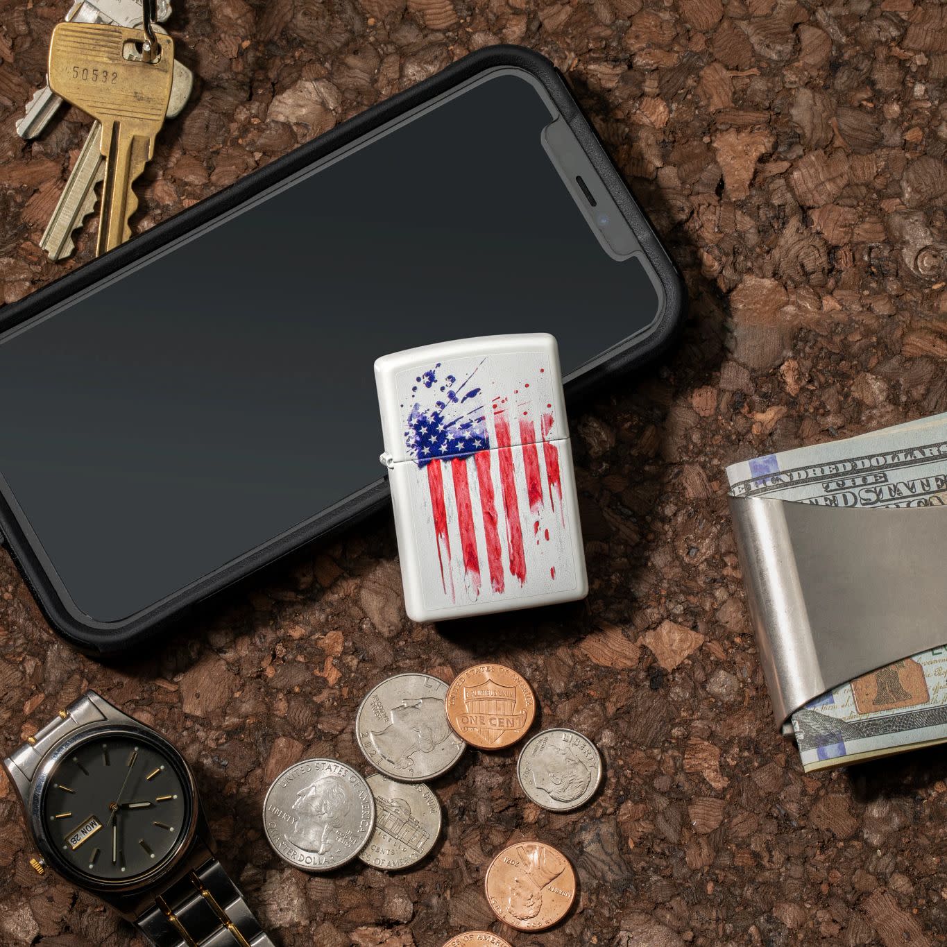 American Flag Design White Matte Case - Patriotic Phone Cover for iPhone & Samsung | Perfect for 4th of July, Veterans Day & Everyday Pride