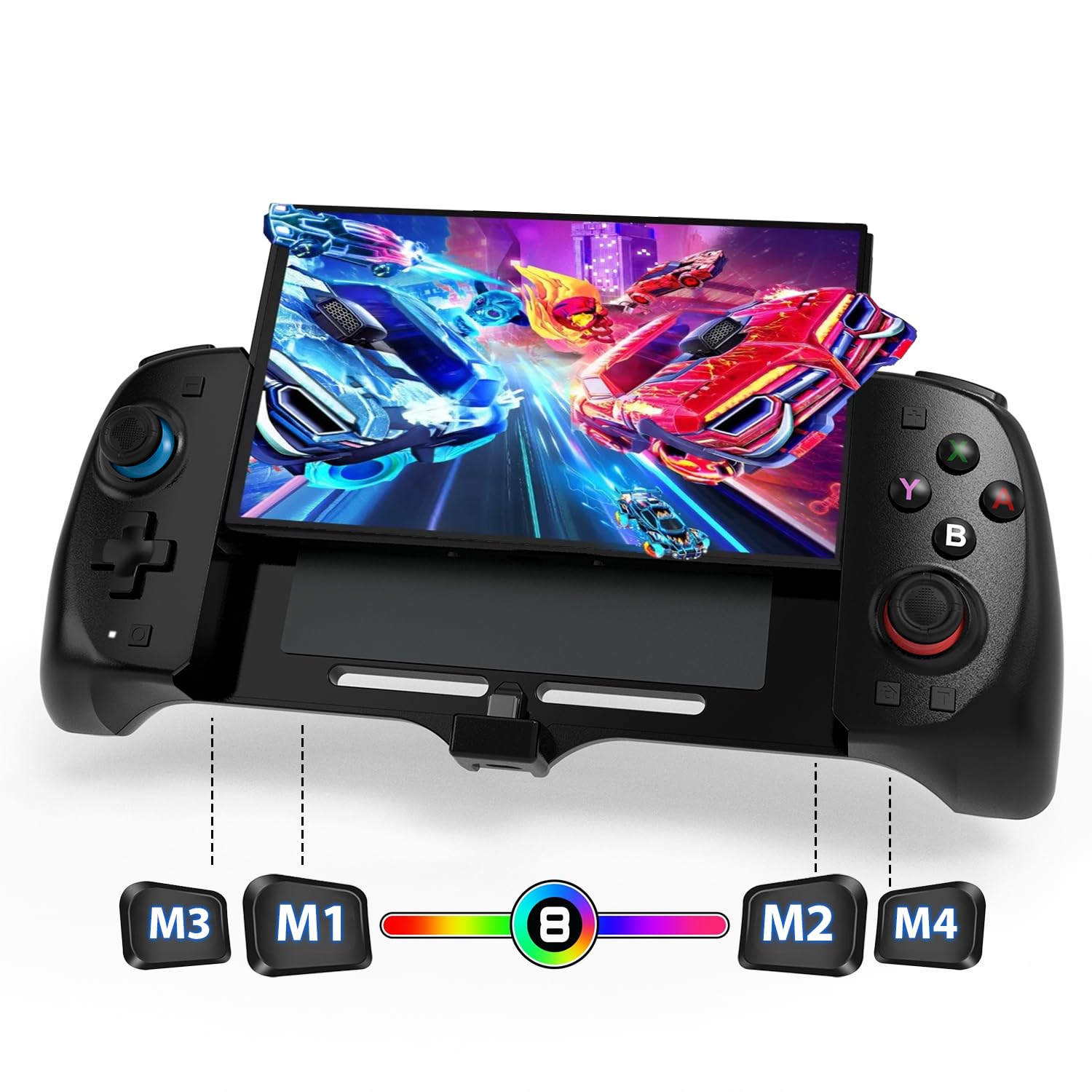 Premium Switch Controller for Nintendo Switch/OLED - Ergonomic Full-Size Grip with Adjustable Turbo, Dual Vibration & 6-Axis Gyro Motion Control - Perfect for Gaming, Travel & Family Entertainment