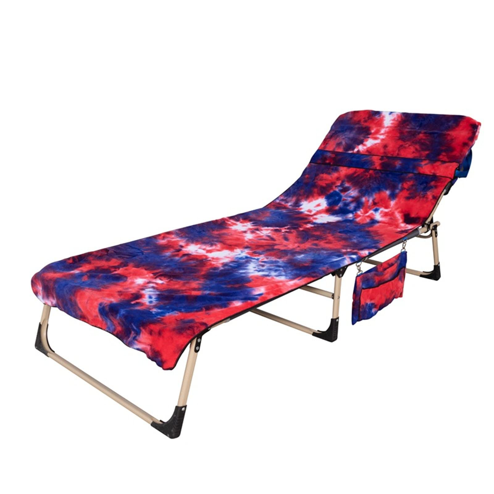 Quick-Dry Microfiber Beach Chair Towel with Storage Pockets - Non-Slip Pool Lounge Chair Cover for Sunbathing, Travel & Outdoor Relaxation | Perfect for Beach Vacations, Poolside Lounging and Backyard Use