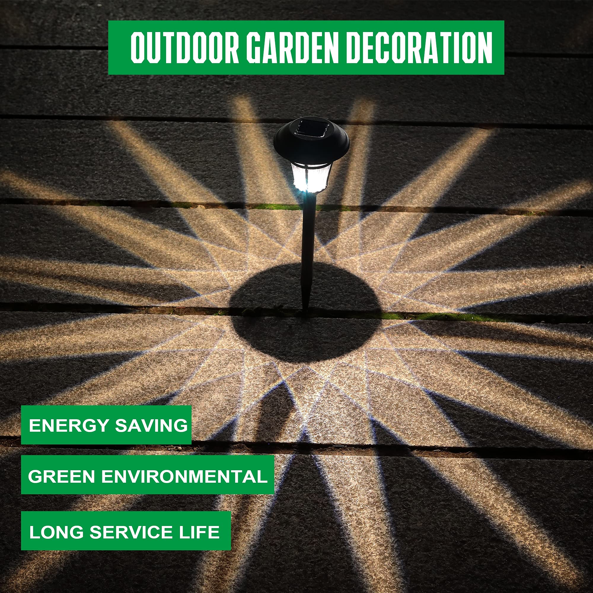 12 Pack Solar Pathway Lights Outdoor - Waterproof Solar Garden Lights for Patio, Yard, Driveway, Walkway | Dusk to Dawn Auto On/Off | Perfect for Landscape Lighting, Garden Decor, Backyard Illumination