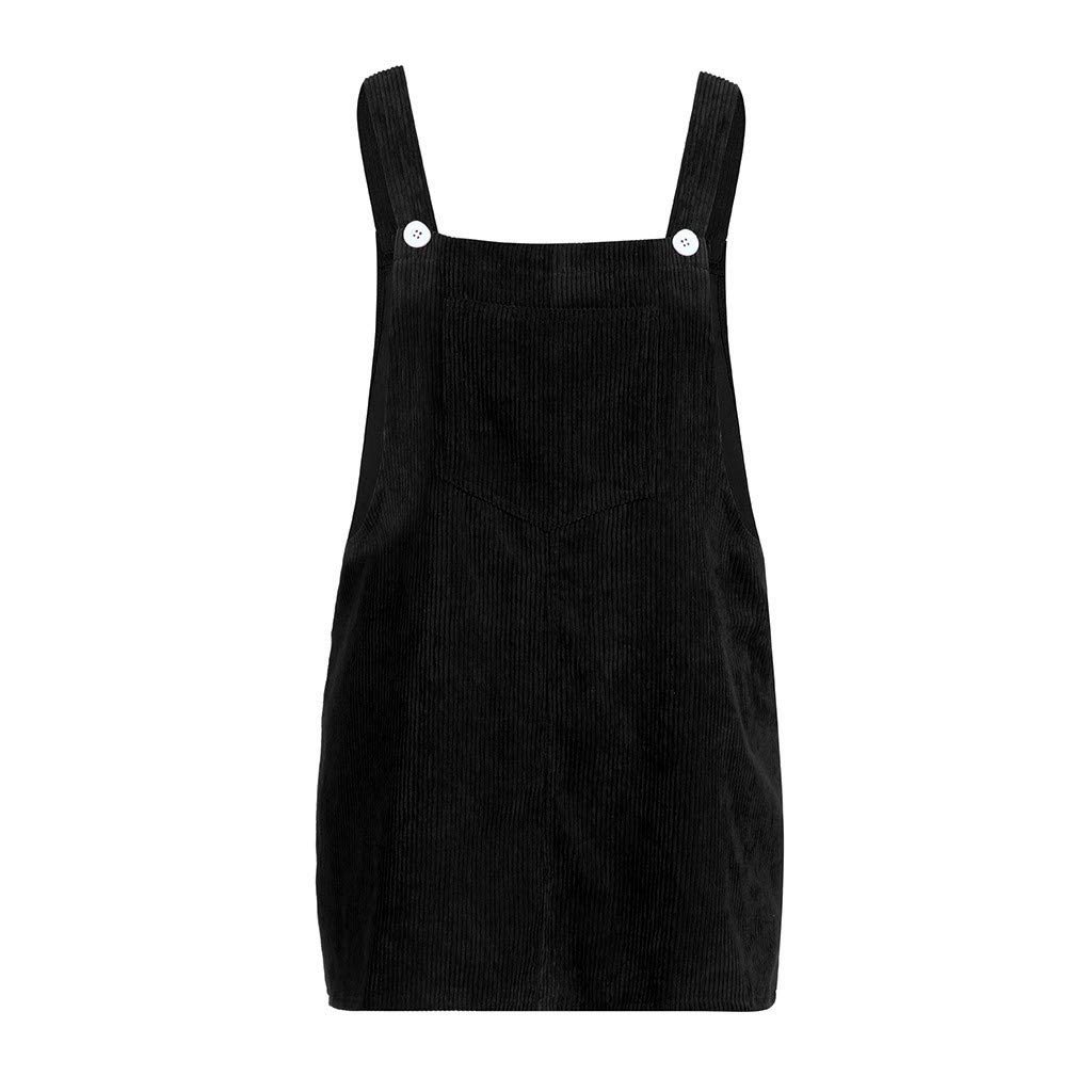 Women's Corduroy Straight Suspender Mini Bib Overall Skirt with Pockets - Stylish Casual Dress for Everyday Wear, Outings & Date Nights