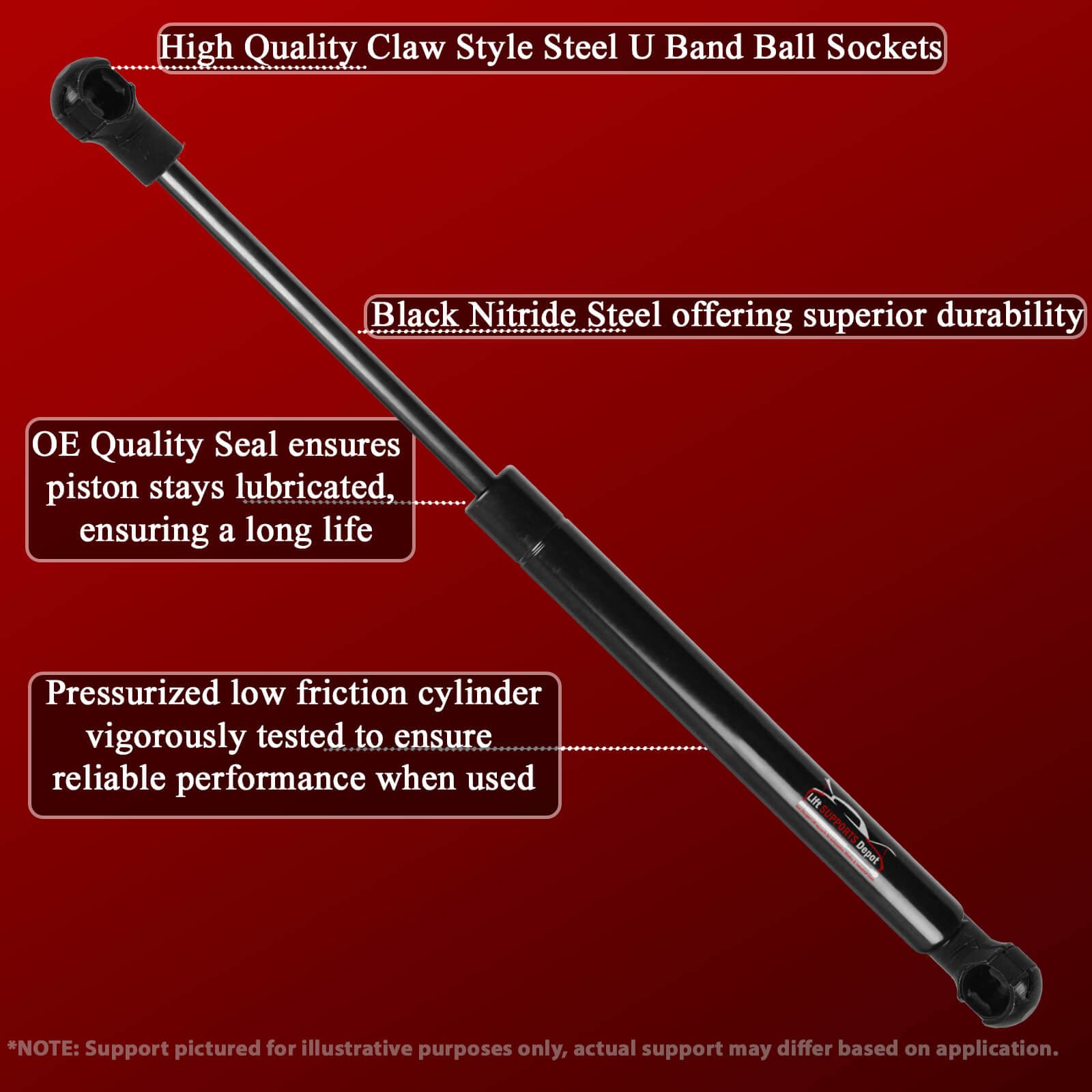Lift Supports Depot - Pair (2) of Trunk Lift Supports with Spoiler Shocks Struts for Lexus SC430 2000-2010 - Durable Replacement for Easy Trunk Access & Enhanced Vehicle Safety