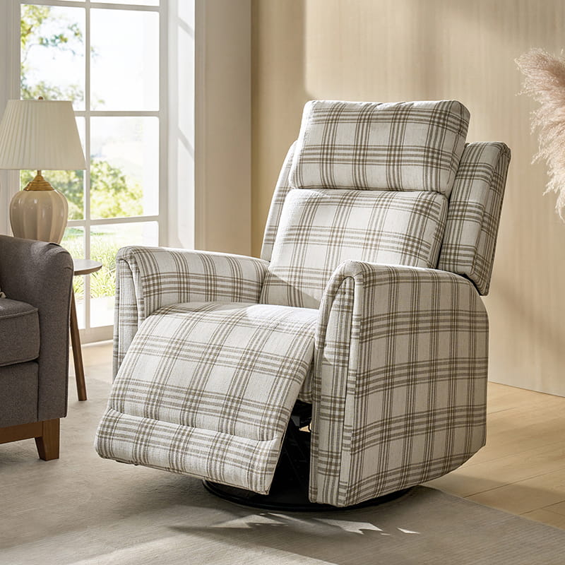 Alois Swivel Rocker Recliner Chair with Adjustable Headrest - Comfortable Living Room Furniture for Relaxing, Reading & Watching TV