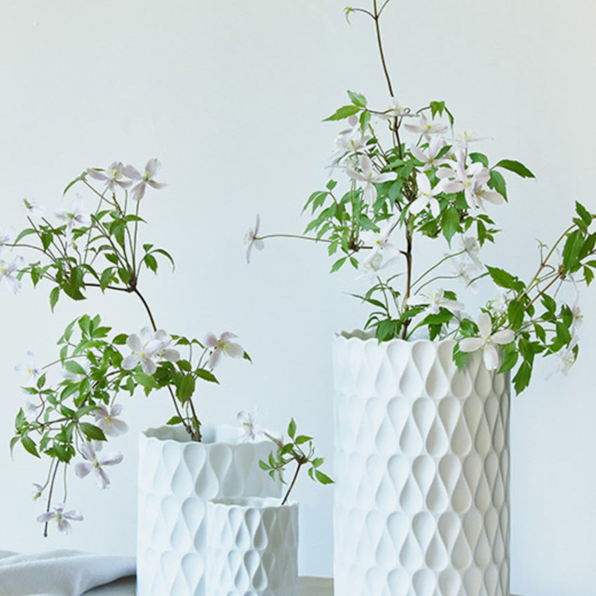 Bernardaud Légende Vase - Handcrafted Bisque Porcelain Flower Vase for Home Decor, Wedding Centerpiece & Luxury Gift