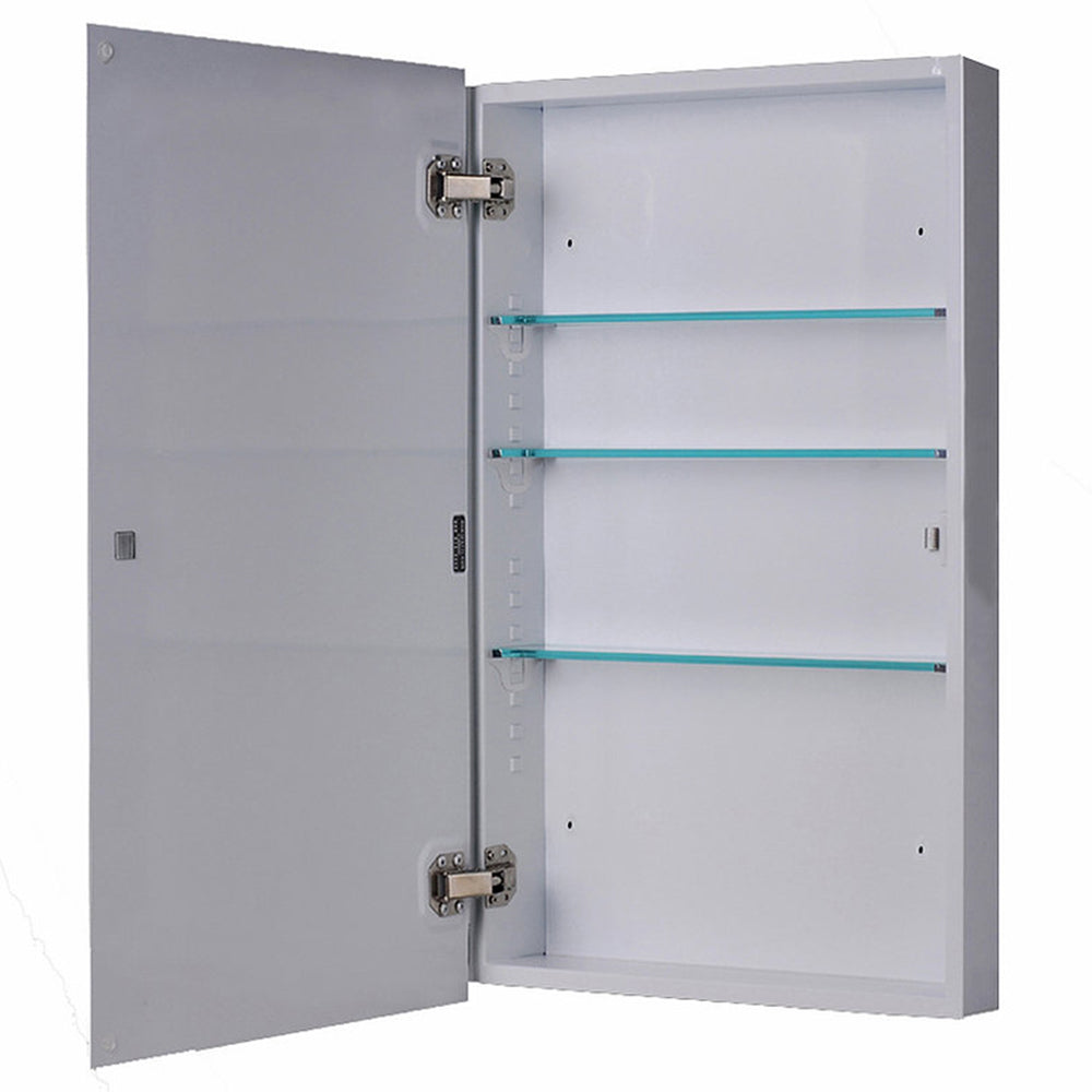 Ketcham 126 Euroline Series Single Door Medicine Cabinet - Surface Mounted Bathroom Mirror with Storage for Toiletries - Perfect for Bathroom, Vanity, and Powder Room Organization