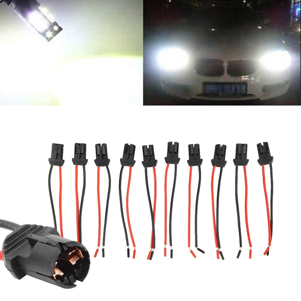 10pcs T10 Wedge Light Bulb Female Connector Adapter - Car, Truck & Boat LED Socket Base for Interior & Exterior Lighting Upgrades