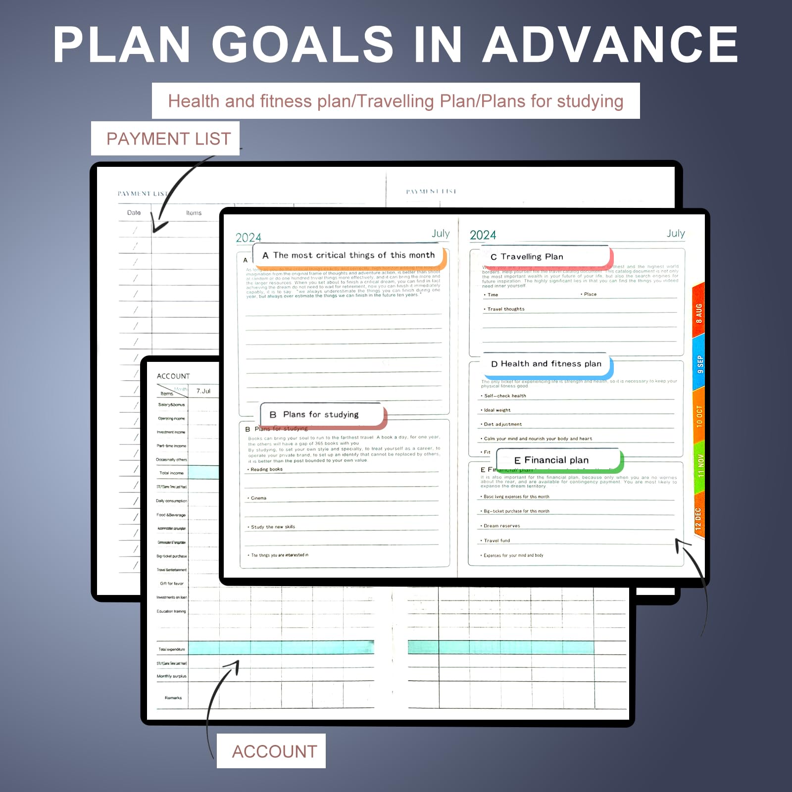 2024-2025 Academic Planner - A5 Daily Diary with Hard Cover, Pen Loop & Stickers | July 2024 to June 2025 Agenda | Perfect for Students, Teachers & Professionals | Back Pocket & Free Pen Included (Blue) | Ideal for School, Office & Personal Organization