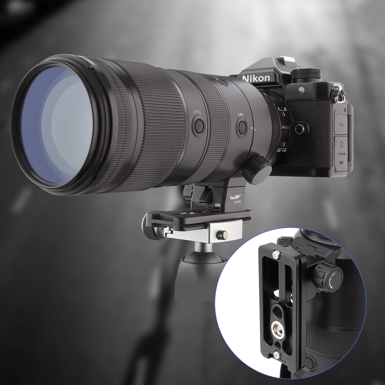 Haoge LF-Z72 Arca Swiss Tripod Mount Ring for Nikon Nikkor Z 70-200mm f/2.8 VR S Lens - Compatible with Z 70-200mm F2.8, Z 100-400mm F4.5-5.6 VR S, Z 400mm f/4.5 VR S, Z 600mm f/6.3 VR S - Perfect for Photography, Videography & Travel Shooting