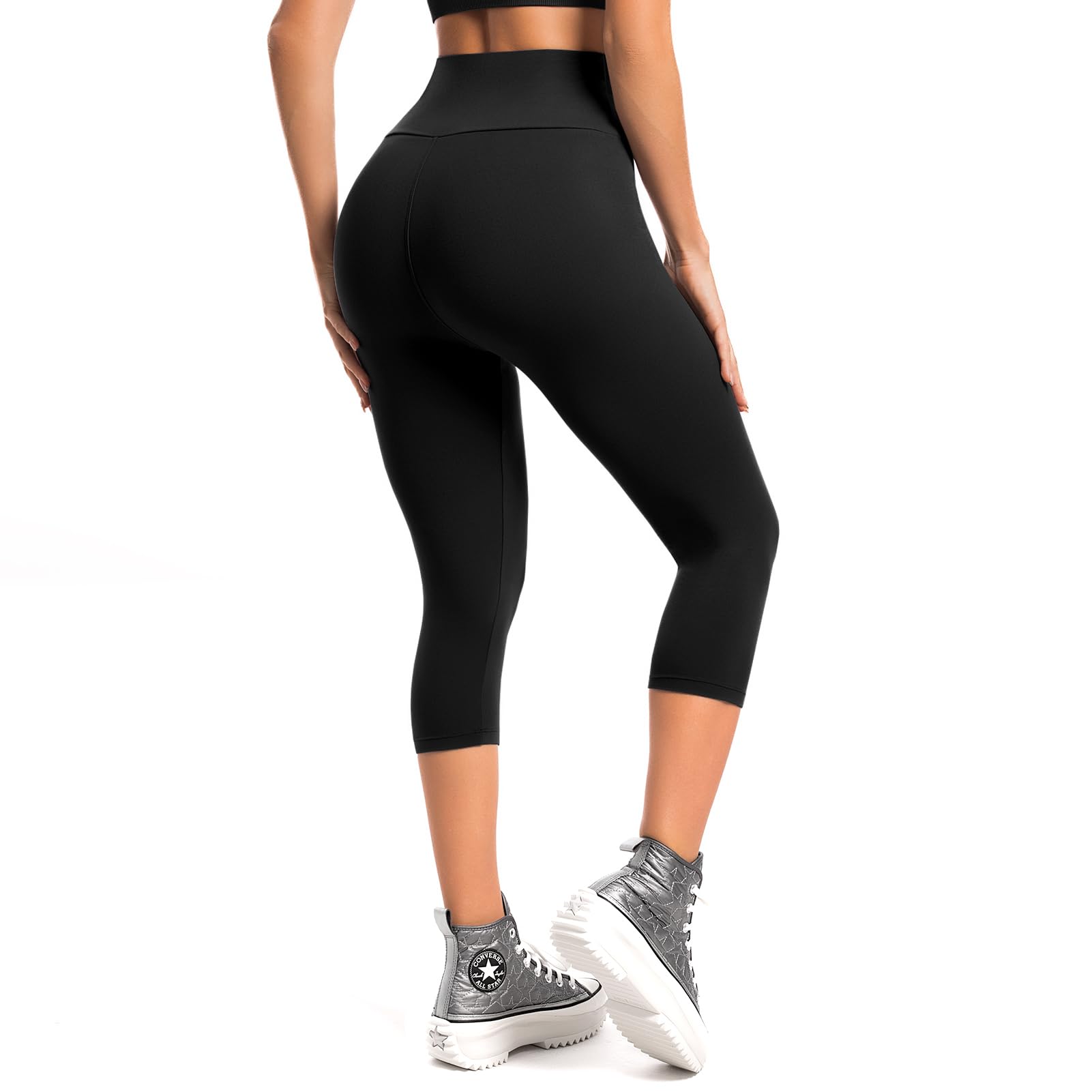 High Waisted Black Leggings for Women - Yoga, Workout & Everyday Wear - Comfortable & Stretchy Tummy Control Leggings
