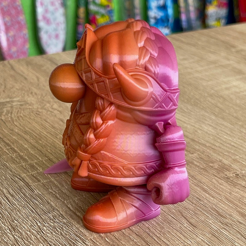 3D Printed Viking Gnome Female Statue - Handmade Unique One-of-a-Kind Collectible Figurine with Custom Coloring | Perfect for Home Decor, Shelf Display, and Fantasy Gift Ideas