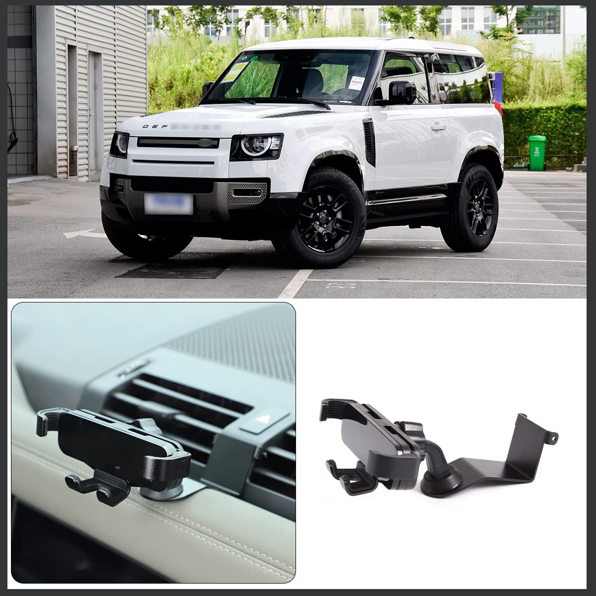 Premium Aluminum Car Phone Holder for Land Rover Defender 90/110/130 (2020-2023) - TINKI Dashboard & Center Console Mobile Stand | Perfect for GPS Navigation & Hands-Free Driving