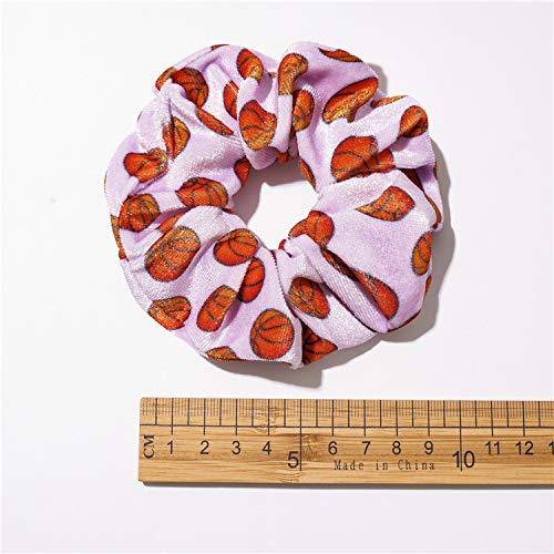 Basketball Hair Scrunchies for Women & Girls - Velvet Sport Hair Ties Accessories - Perfect for Basketball, Soccer & Volleyball Players - Great Sports Gift for Female Athletes