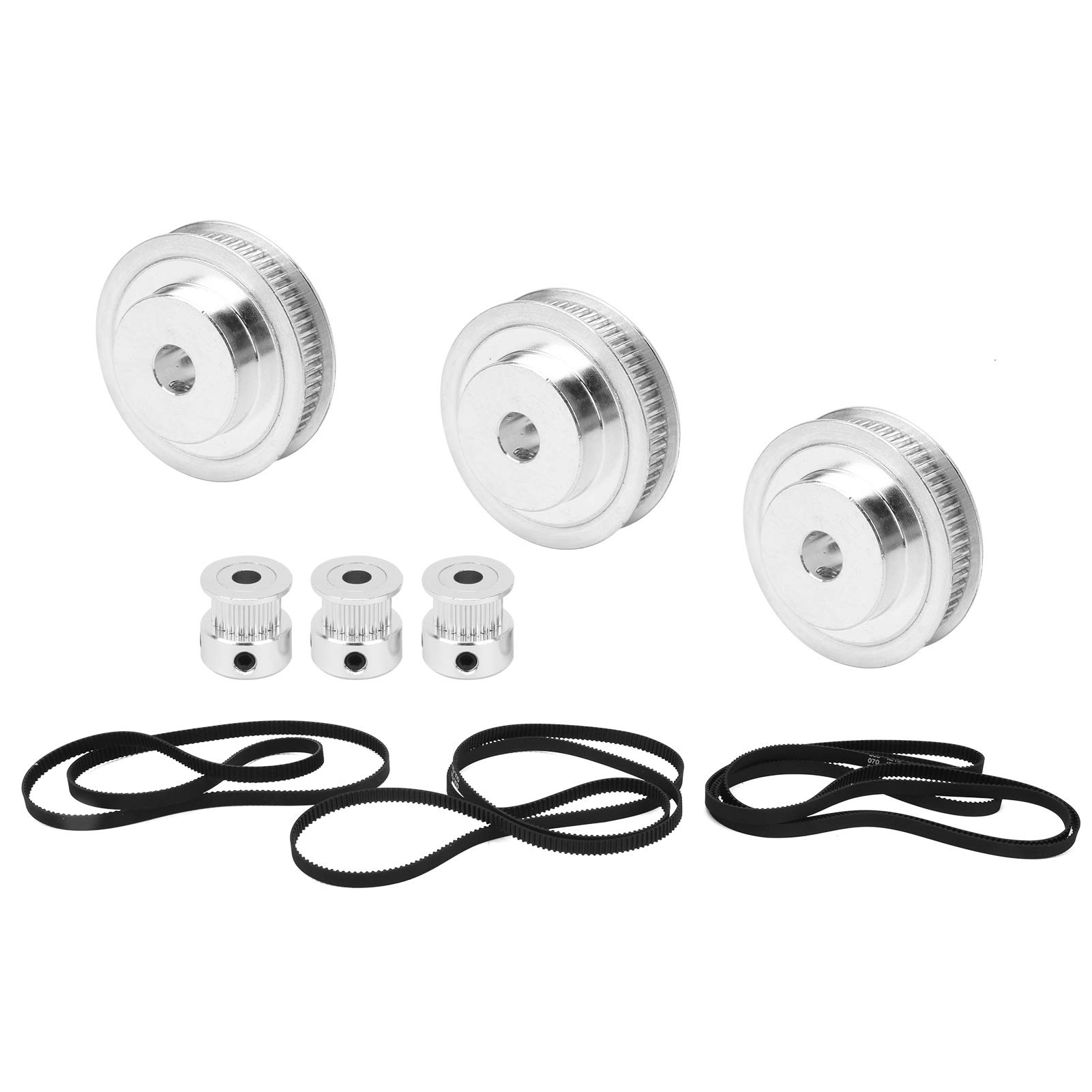 20 Teeth & 60 Teeth Aluminum Alloy Timing Belt Pulley 3 Sets - 2GT610/852/1220mm for Milling Machines, Gear Forming Machines & 3D Printers | High Precision CNC Machining Parts for Industrial Automation & DIY Projects