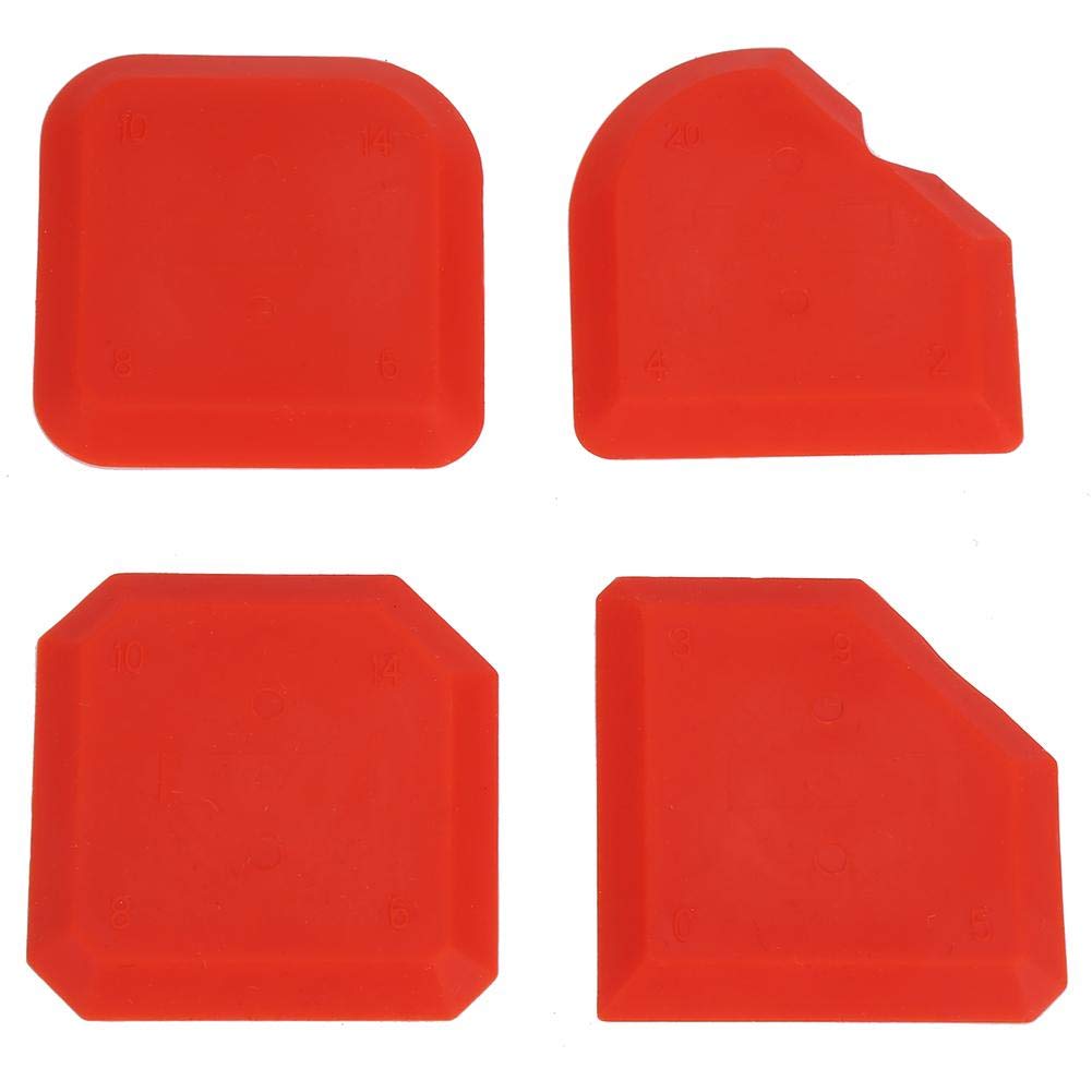 4Pcs Caulking Tool Kit - Silicone Sealant Grout Remover & Scraper Set - Professional Caulk Finishing & Removal Tools for Bathroom, Kitchen & Tile Cleaning, Sealing & DIY Home Improvement Projects