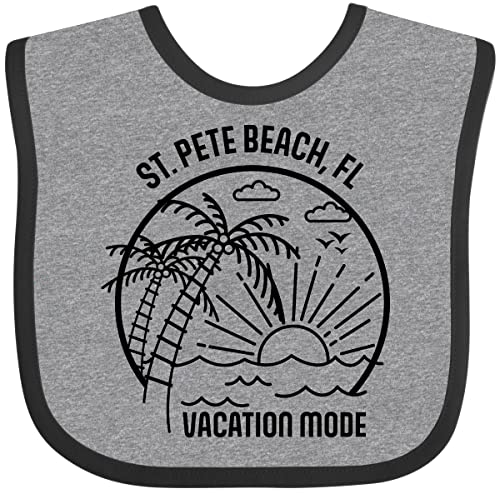 Inktastic Summer Vacation Mode St. Pete Beach Florida Baby Bib - Soft Cotton Drool Bib for Infants & Toddlers - Perfect for Beach Trips, Family Vacations & Everyday Use