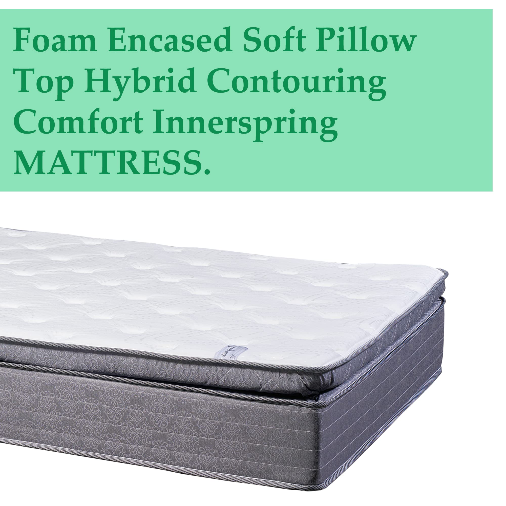 13-Inch Hybrid Mattress with Foam Encased Soft Pillow Top - Full Size Contouring Comfort for Side, Back & Stomach Sleepers - Perfect for Guest Rooms, Dorms & Apartments