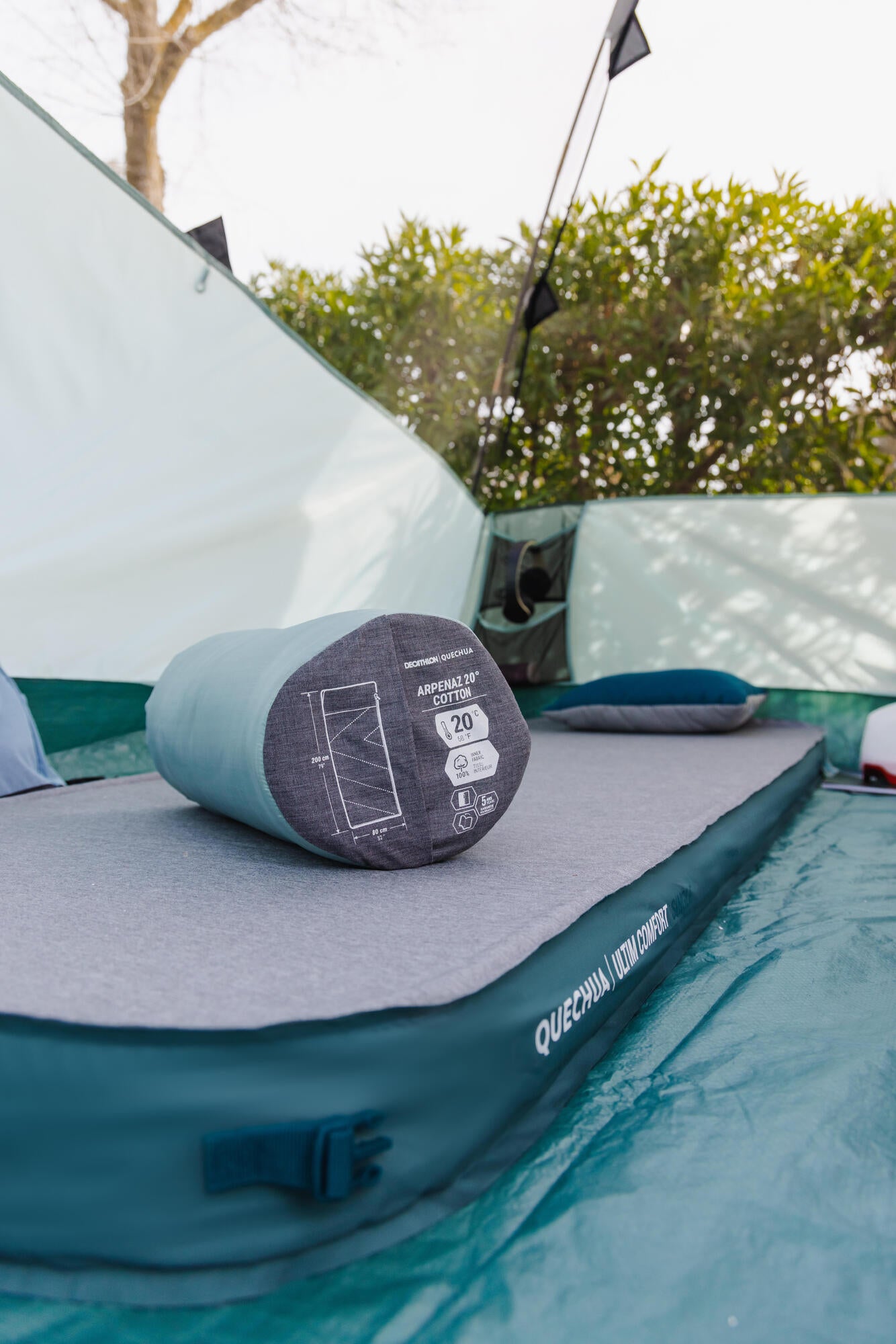 Quechua Ultimate Comfort Self Inflating Camping Mattress - Lightweight Portable Sleeping Pad for Backpacking, Hiking & Outdoor Adventures