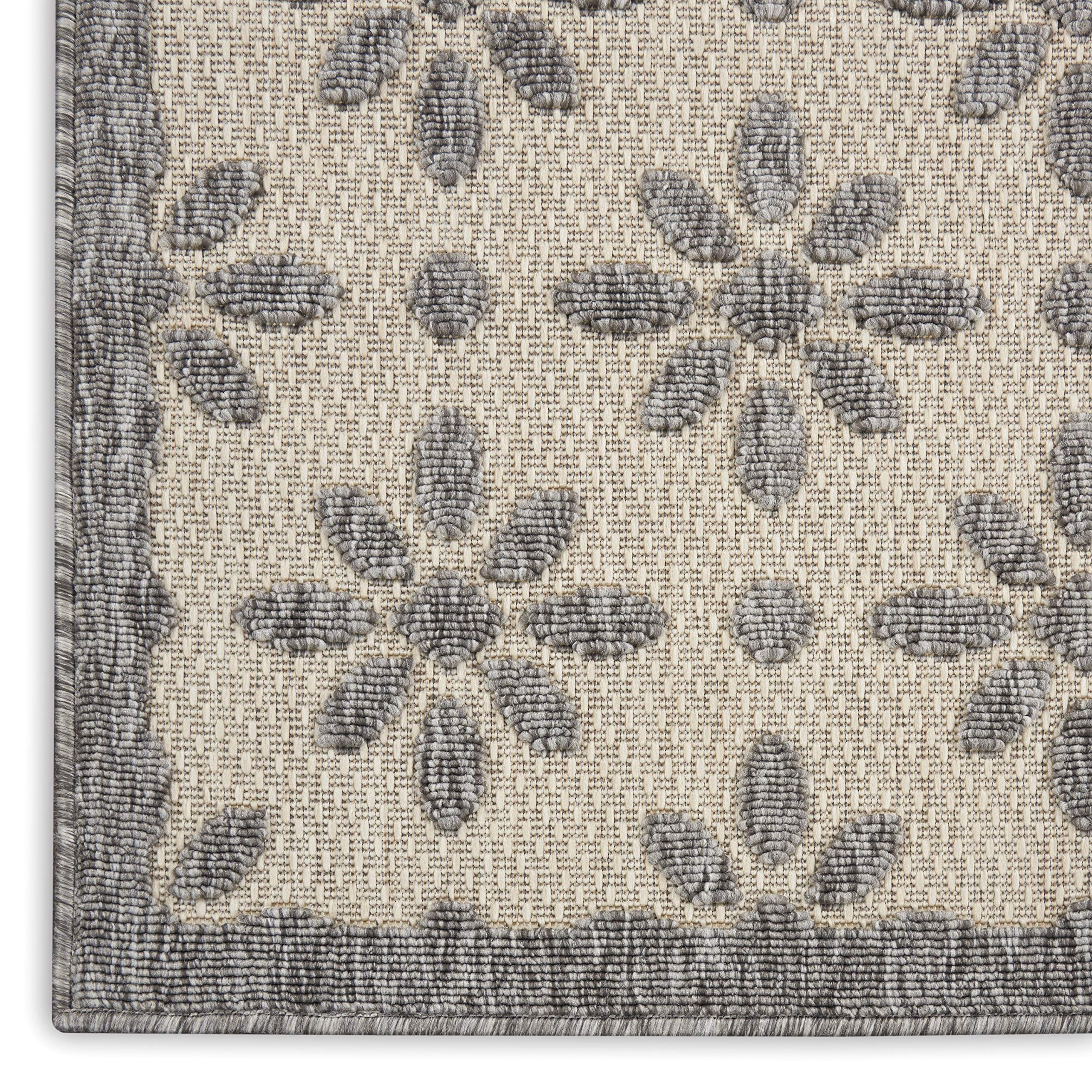 Nourison Palamos Indoor-Outdoor Area Rug 7' x 10' - Cream Easy Clean Non-Shedding Rug for Living Room, Bedroom, Dining Room, Deck, Patio & Backyard - Perfect for Home Decor, Outdoor Entertaining & High Traffic Areas
