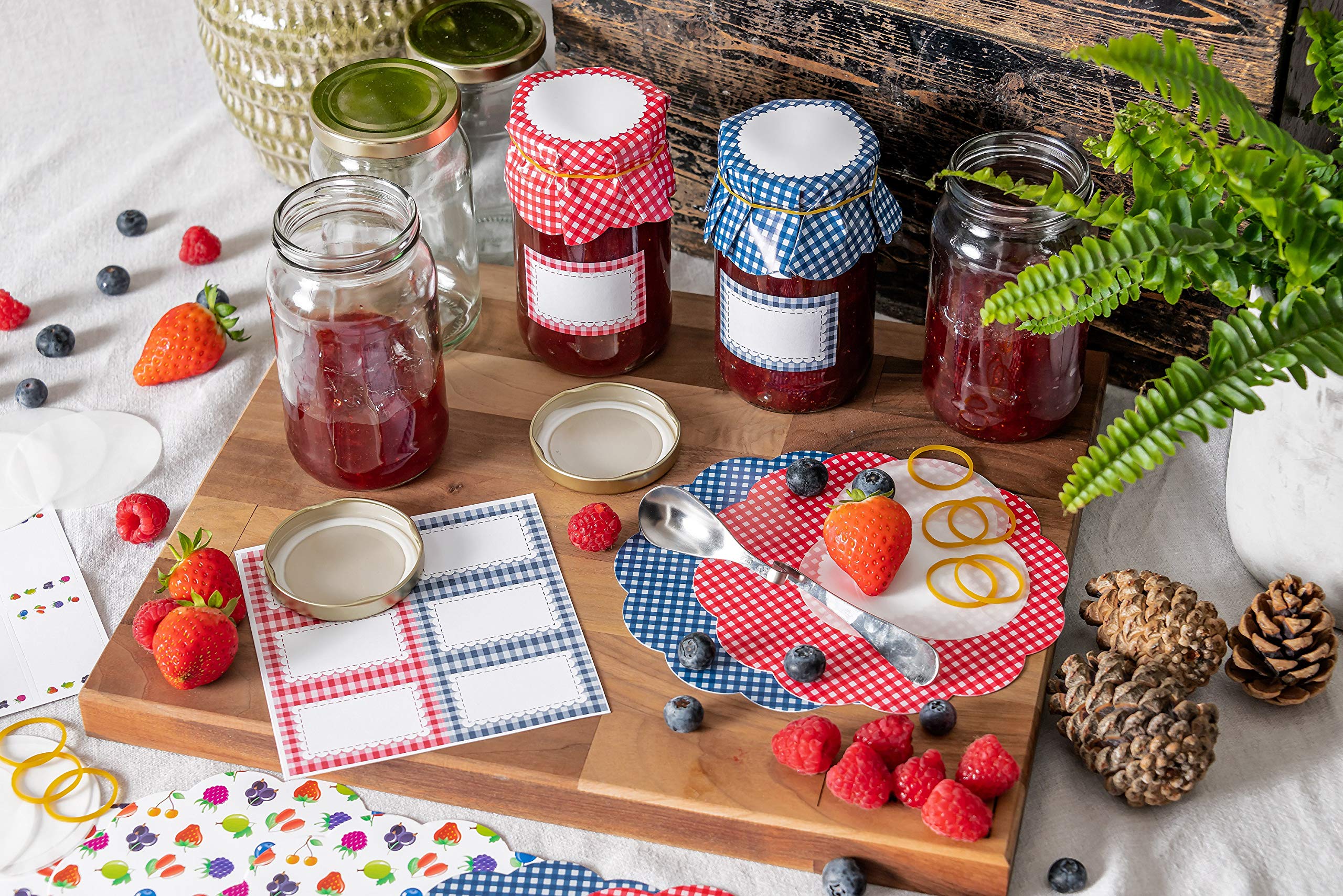 Tala Patterned Design Paper Jam Pot Covers - Pack of 12 | 10A14370 | Perfect for Canning, Preserving & DIY Kitchen Decor