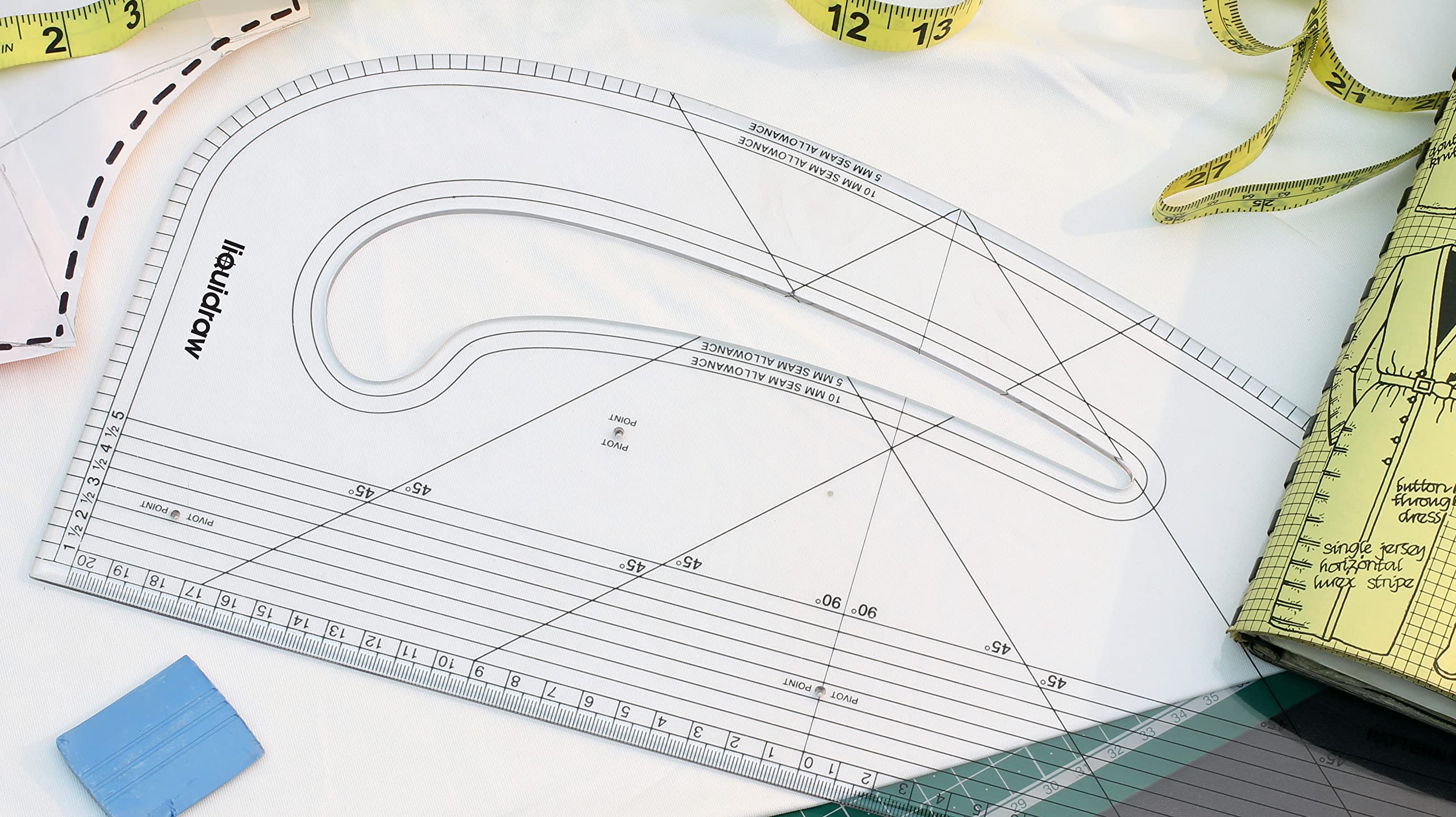 Pattern Maker Metric Ruler for Sewing & Quilting - Perfect for DIY Crafts, Fabric Marking & Tailoring Projects