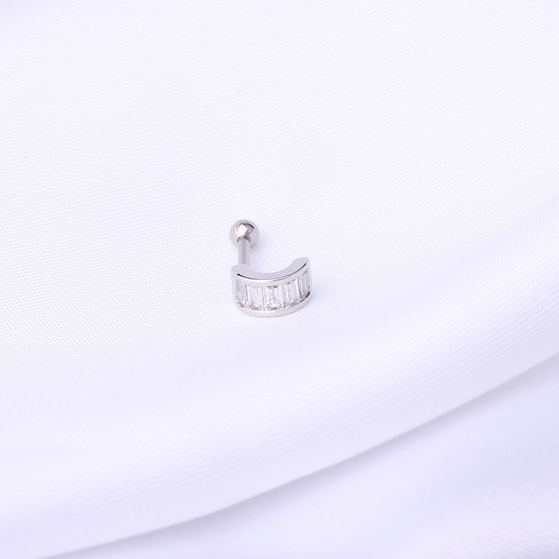 16G Silver Fish Bone Cartilage Barbell Piercing Jewelry - Stainless Steel Body Jewelry for Helix, Tragus, or Ear Cartilage Piercings | Perfect for Everyday Wear or Special Occasions | HSPJ324