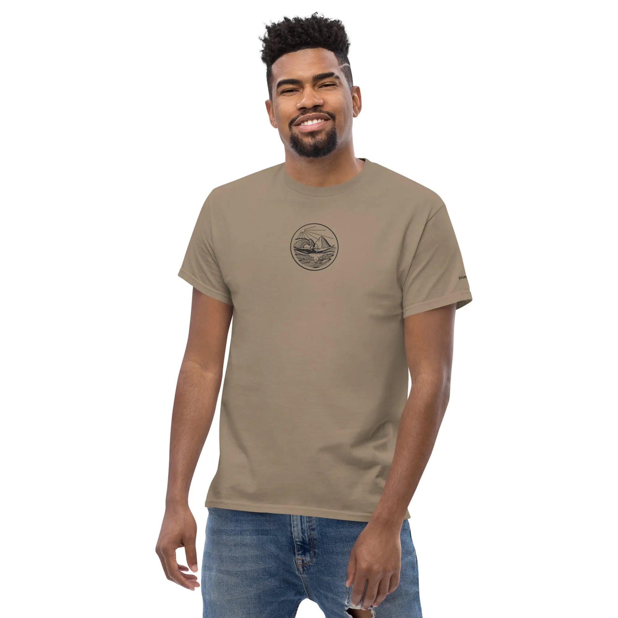 Designer Mountain Swimmer Graphic T-Shirt - Unisex Casual Tee for Men & Women | Perfect for Outdoor Adventures, Beach Trips, and Streetwear Fashion