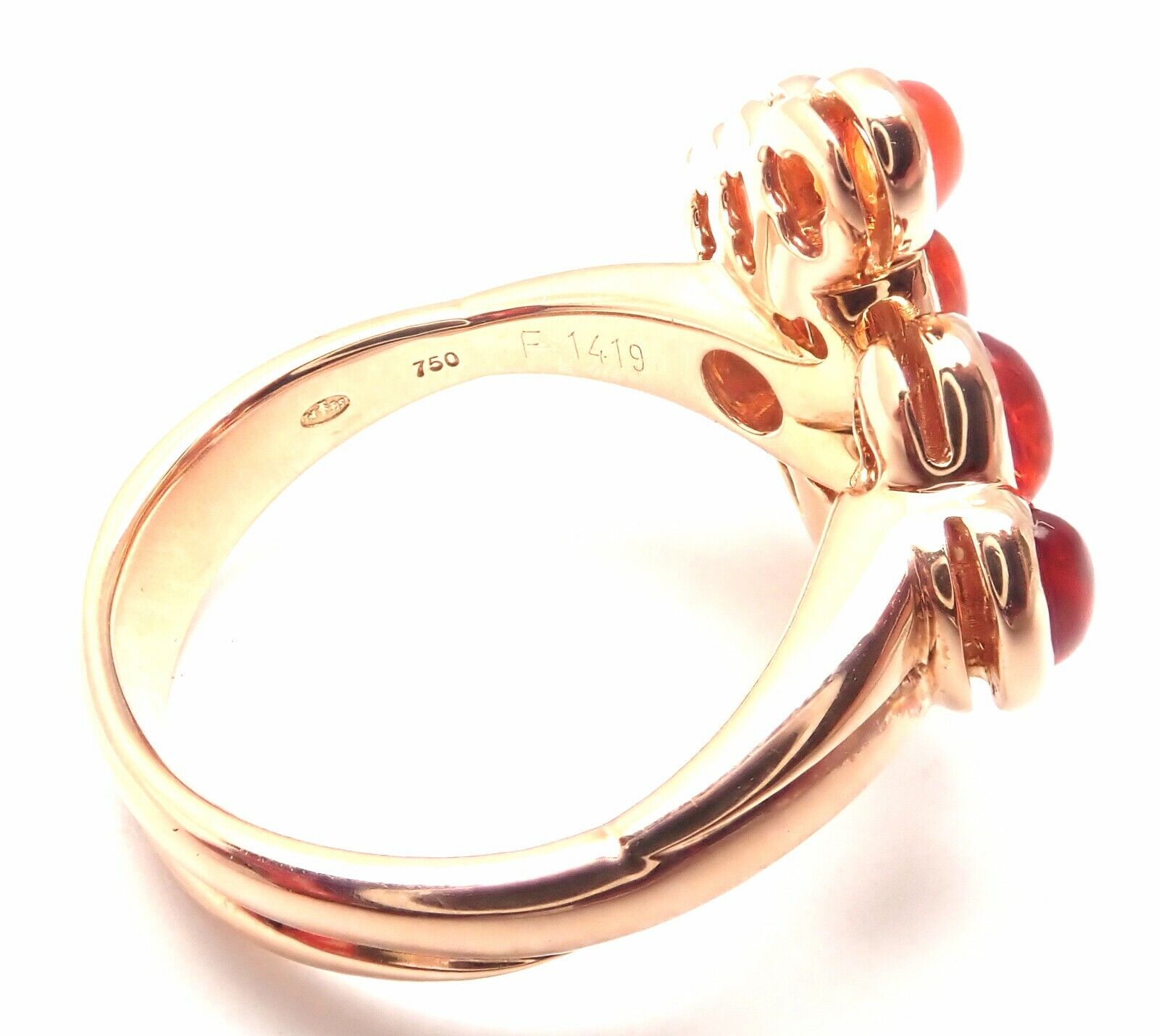 Authentic Mauboussin Paris 18k Rose Gold Diamond Tourmaline Citrine Ring for Women - Luxury Jewelry Gift for Anniversary, Engagement & Special Occasions