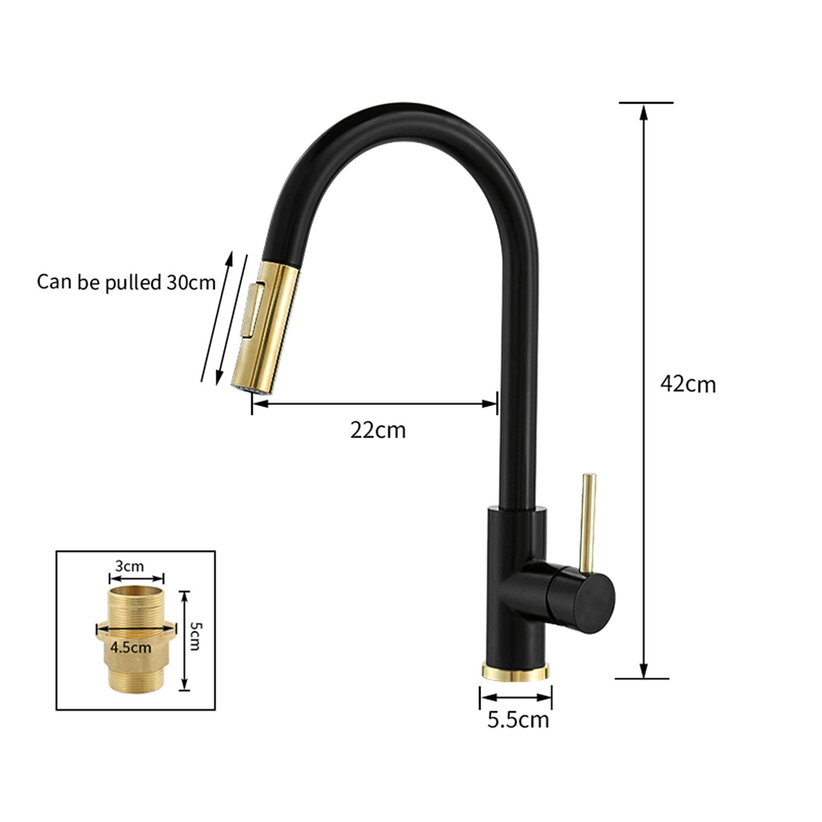 Touchless Kitchen Faucet with Pull Down Sprayer - High Arc Single Handle Stainless Steel Sensor Faucet in Brushed Nickel Black | Ideal for Modern Kitchens, Restaurants & ADA Compliant Spaces