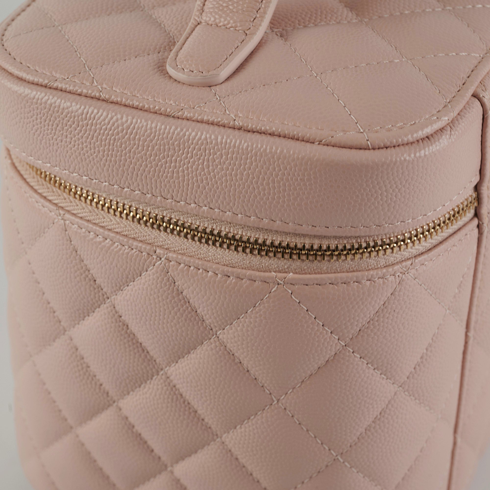 Chanel Caviar Vanity Cosmetic Bag Pink Rose Clair - Luxury Makeup Pouch for Travel & Everyday Use