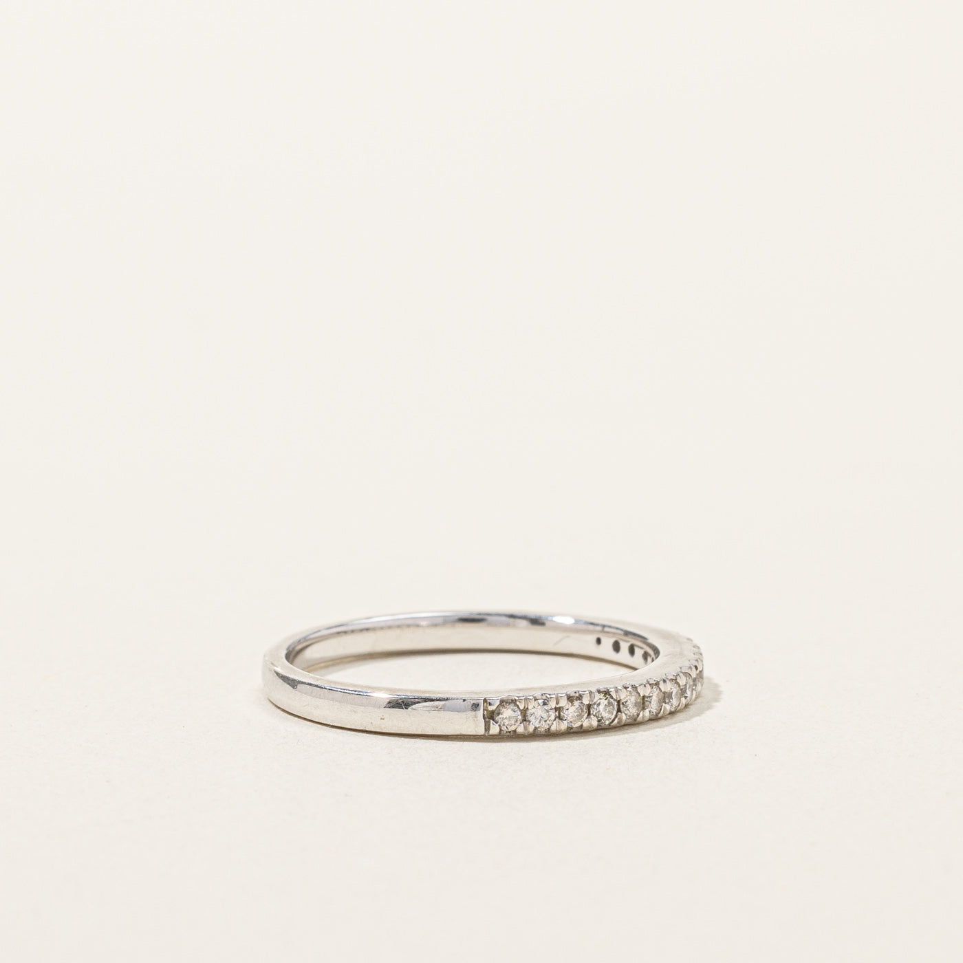 0.24ctw Pave Diamond Semi Eternity Wedding Band Ring - Size 7 | Elegant Stackable Ring for Anniversary, Engagement & Everyday Wear