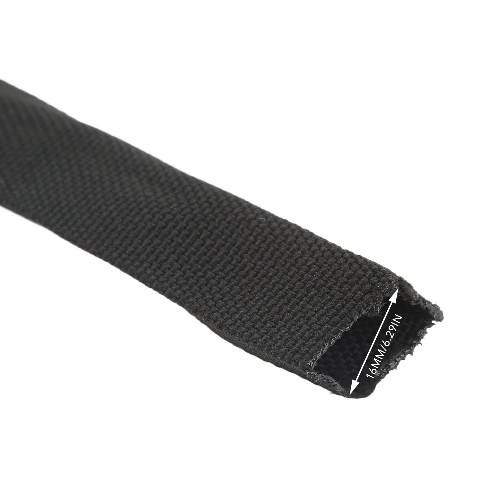 High-Temperature Fiberglass Heat Shield Sleeve - 16mm Adjustable Exhaust Wrap & Wire Loom Protector for Car, Motorcycle, and Automotive Applications (7.5M/25FT, Black) - Ideal for Spark Plug Wires, Hose Protection, and Heat Management in High-Performance Vehicles