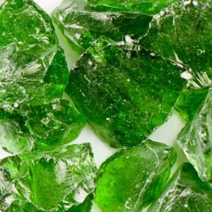 Premium Green Landscape Glass - Fireplace & Terrazzo Decorative Rocks - 50 lbs Medium Size for Outdoor & Indoor Design - Perfect for Gardens, Fire Pits, Walkways & DIY Projects