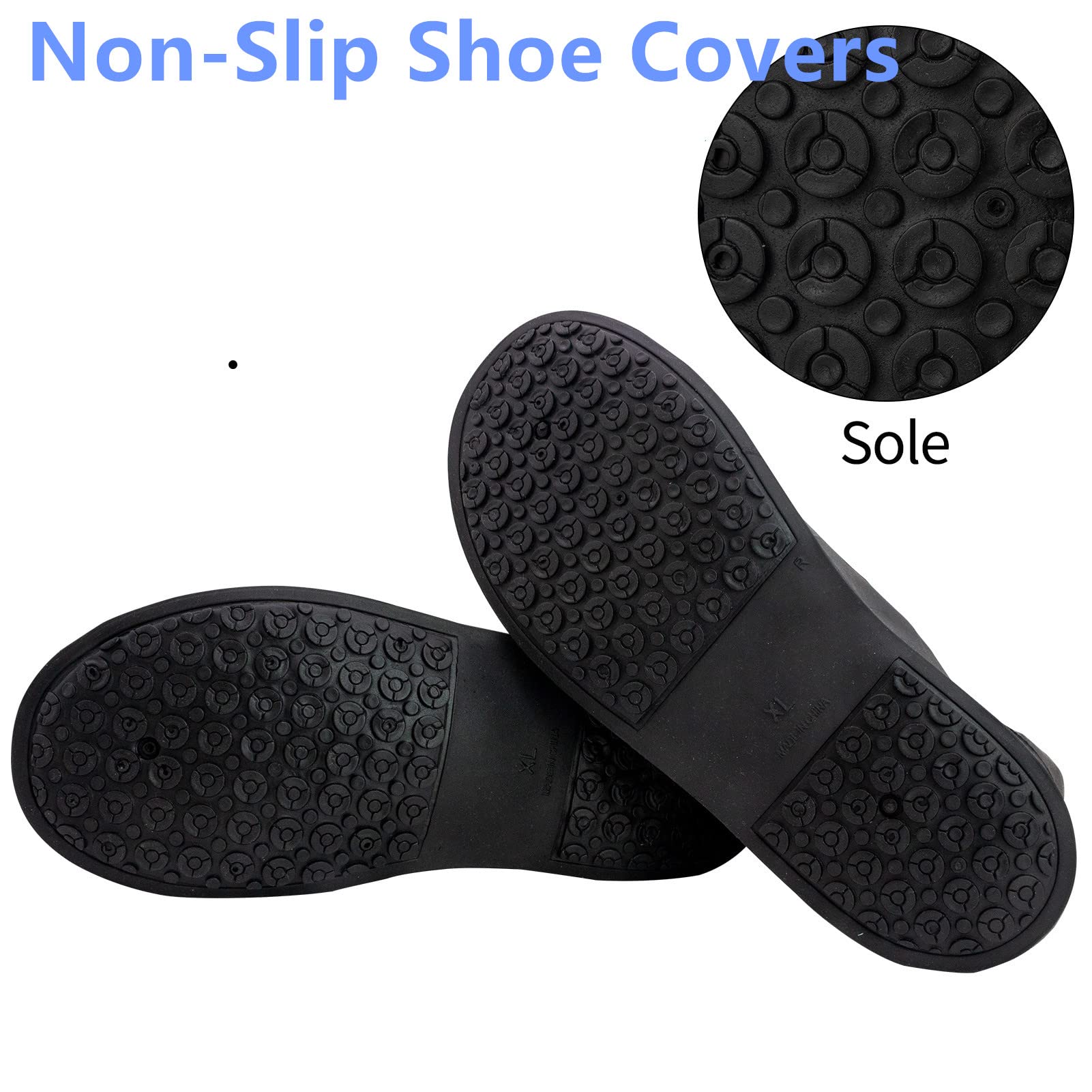 Waterproof Reusable Non-Slip Silicone Shoe Covers for Men & Women - Durable Rain Boot Protectors for Walking, Hiking & Outdoor Activities