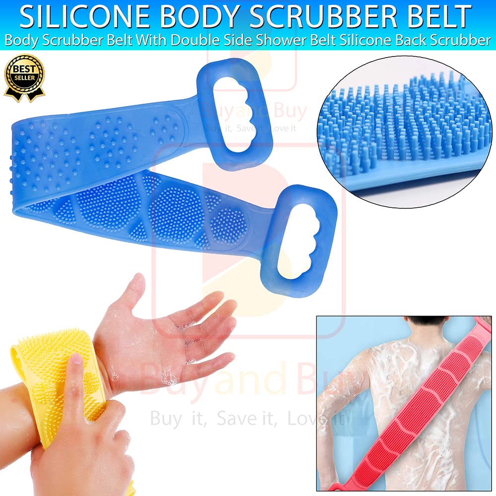 SNAG (2-Pack) Silicone Back Massager & Body Scrubber for Shower - Double-Sided Exfoliating Belt with Ergonomic Handles, Waterproof Bath Brush - Perfect for Back Pain Relief & Deep Skin Cleansing - Ideal for Spa, Home Bath & Relaxation Therapy