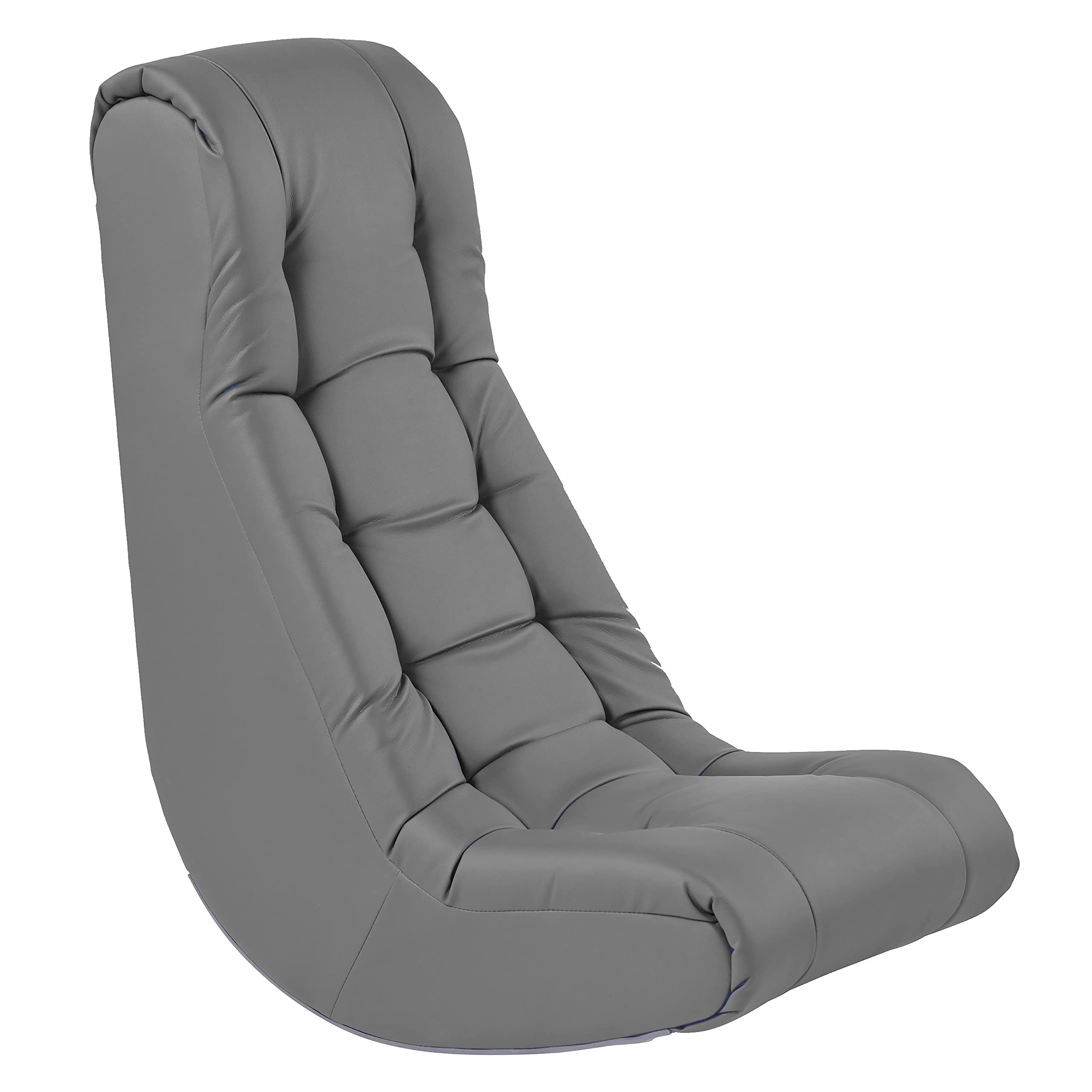 Soft Tufted Floor Rocker Chair - Comfortable Cushioned Ground Seat for Kids, Teens & Adults - Perfect for Reading, Gaming, Meditation & TV Watching - Factory Direct - Coal Gray (10488-GY) - Ideal for Living Rooms, Bedrooms & Dorm Rooms
