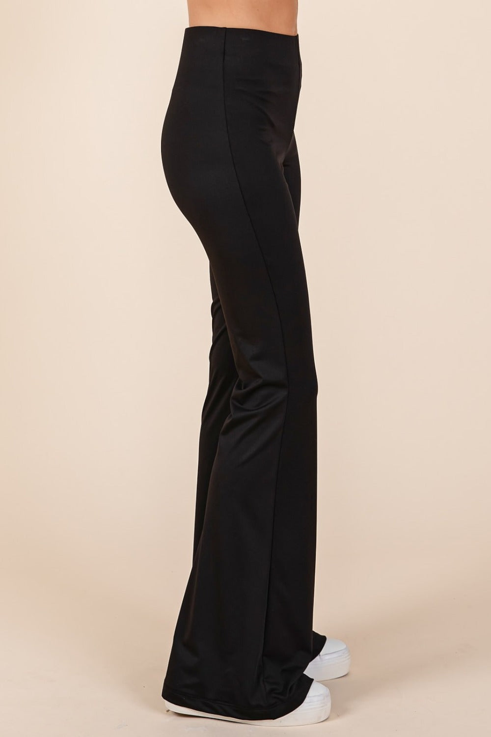 Stretchy Soft Elastic Waist Flare Pants for Women - Comfortable High Waisted Wide Leg Trousers for Yoga, Lounge & Casual Wear