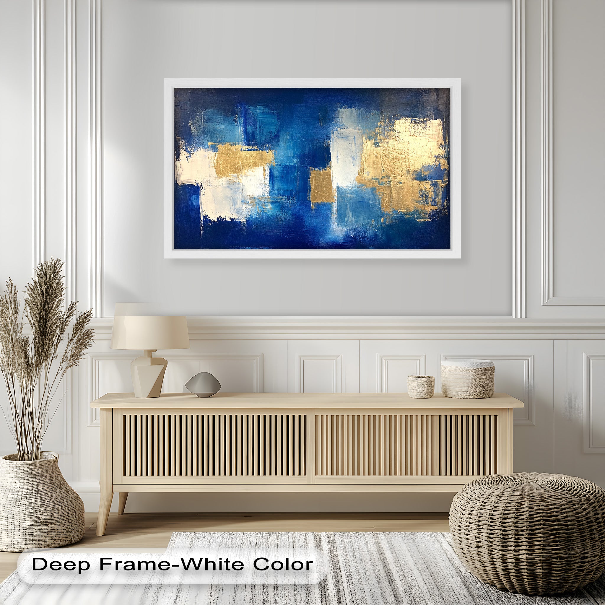 Blue Harmony Abstract Oil Painting - Modern Wall Art for Living Room, Bedroom & Office Decor | Handmade Canvas Artwork