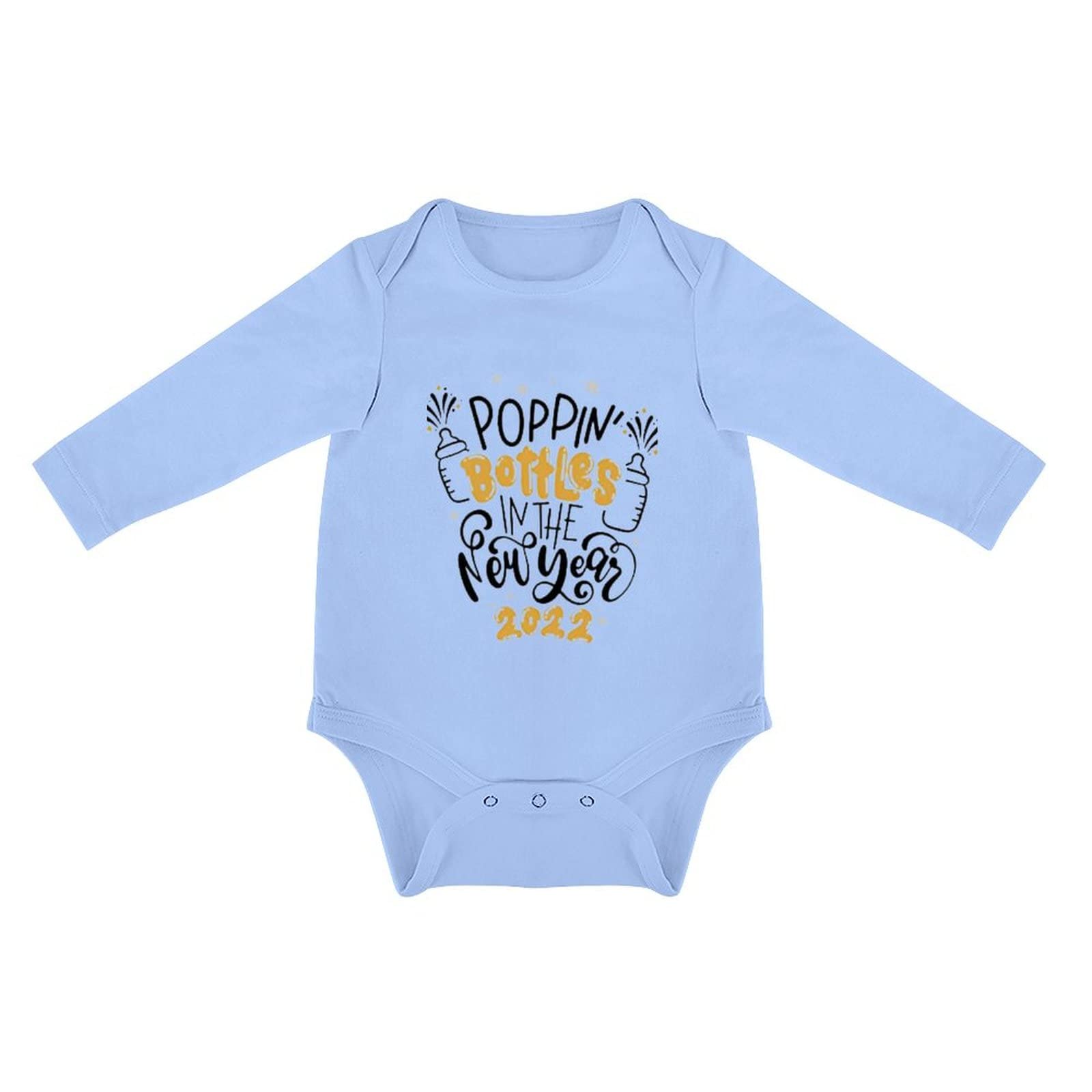 New Year Baby Romper Jumpsuit - Long Sleeve Poppin' Bottles Outfit for Boys & Girls | Holiday Photoshoot & Family Celebration Outfit
