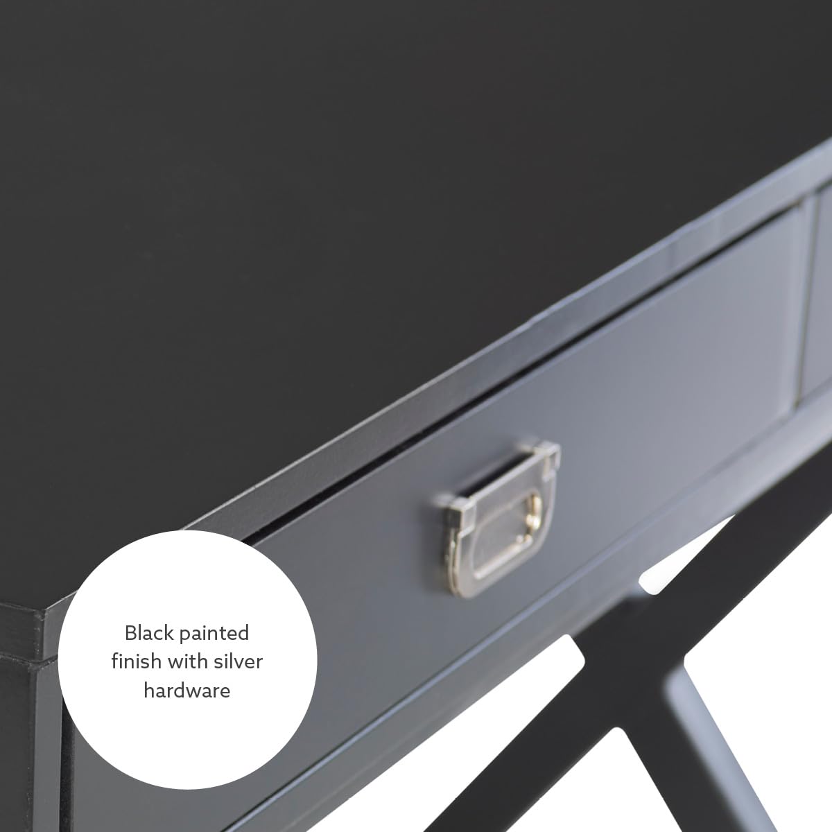 Linon Jaycee Black Writing Desk - Modern Home Office Desk with Drawer, Study Desk for Small Spaces - Perfect for Remote Work, Online Classes & Crafting