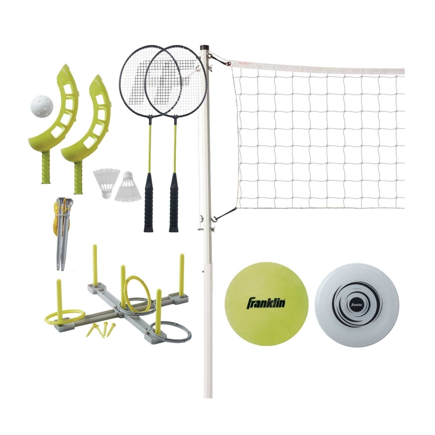 Franklin Fun 5-in-1 Outdoor Game Set for Kids - Cornhole, Ladder Toss, Ring Toss, Washer Toss & More - Perfect for Backyard, Picnic, Beach and Family Gatherings